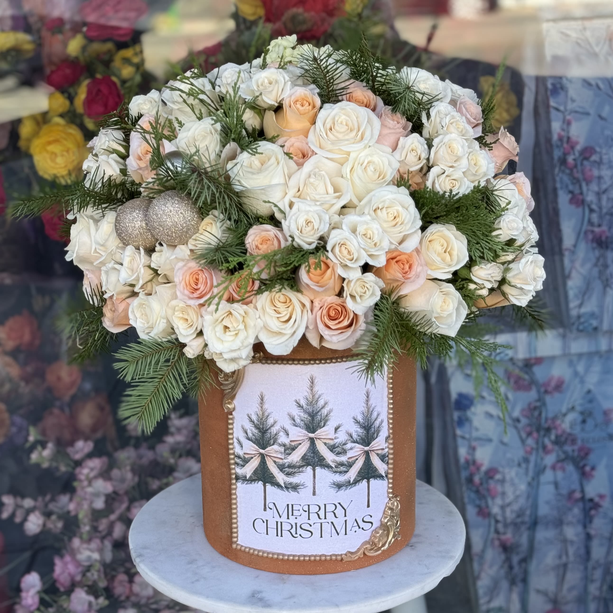 Peach Christmas Box - peach christmas box