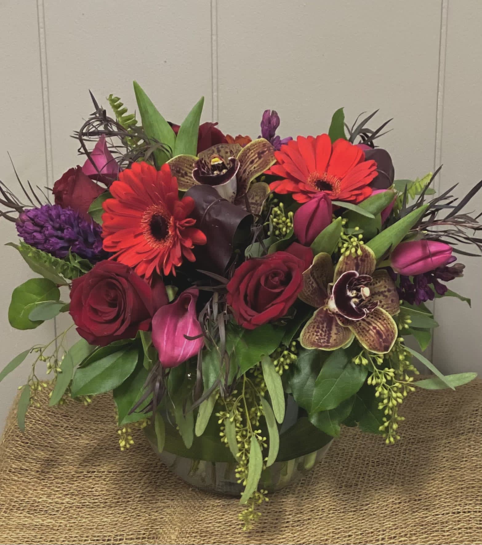 Bordeaux  - This deep wine colored beauty is a perfect romantic gift for anyone who loves jewel tones!