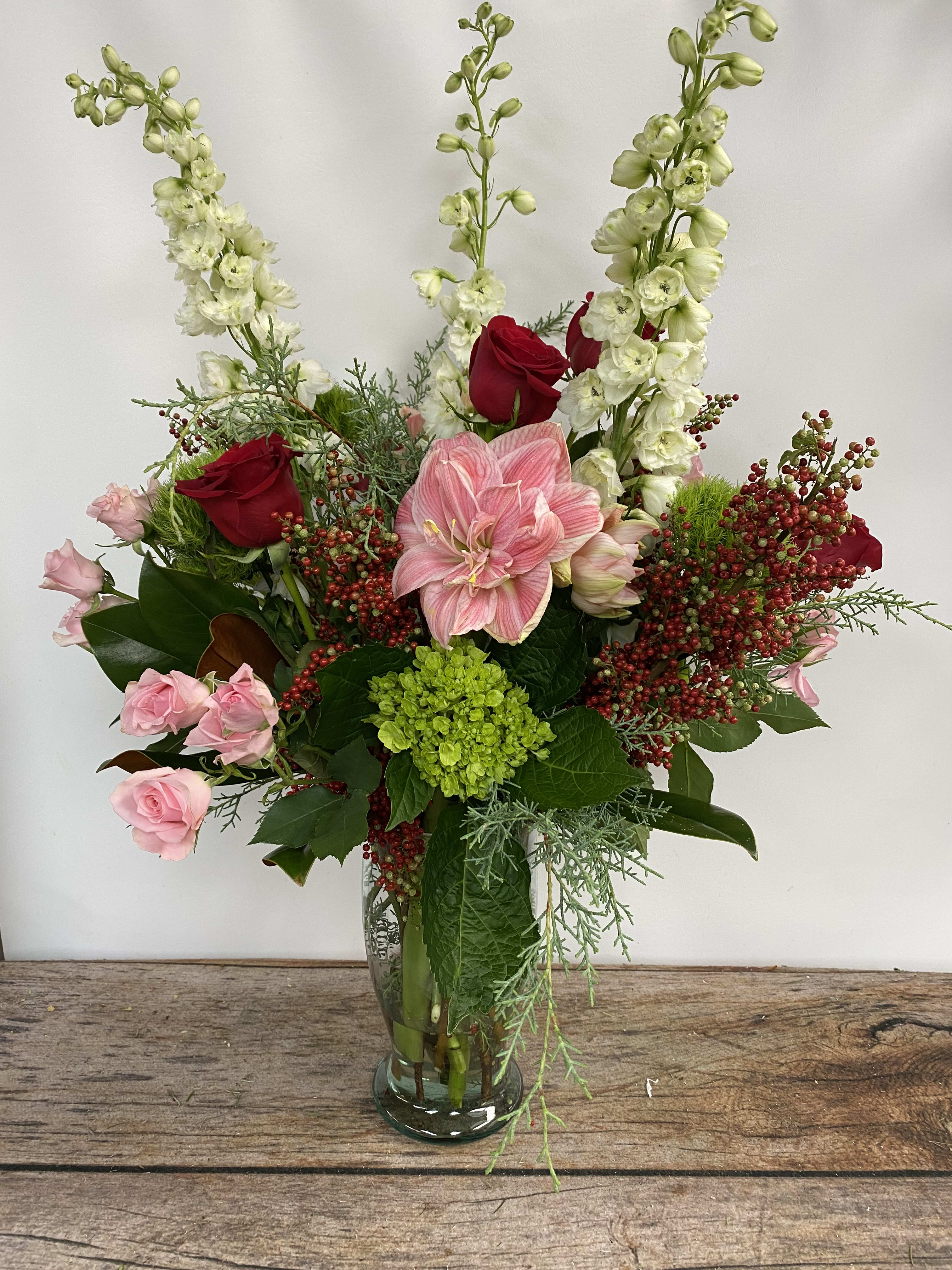 Season's Greetings - A tall, full display of holiday and winter cheer!  An impressive gift!