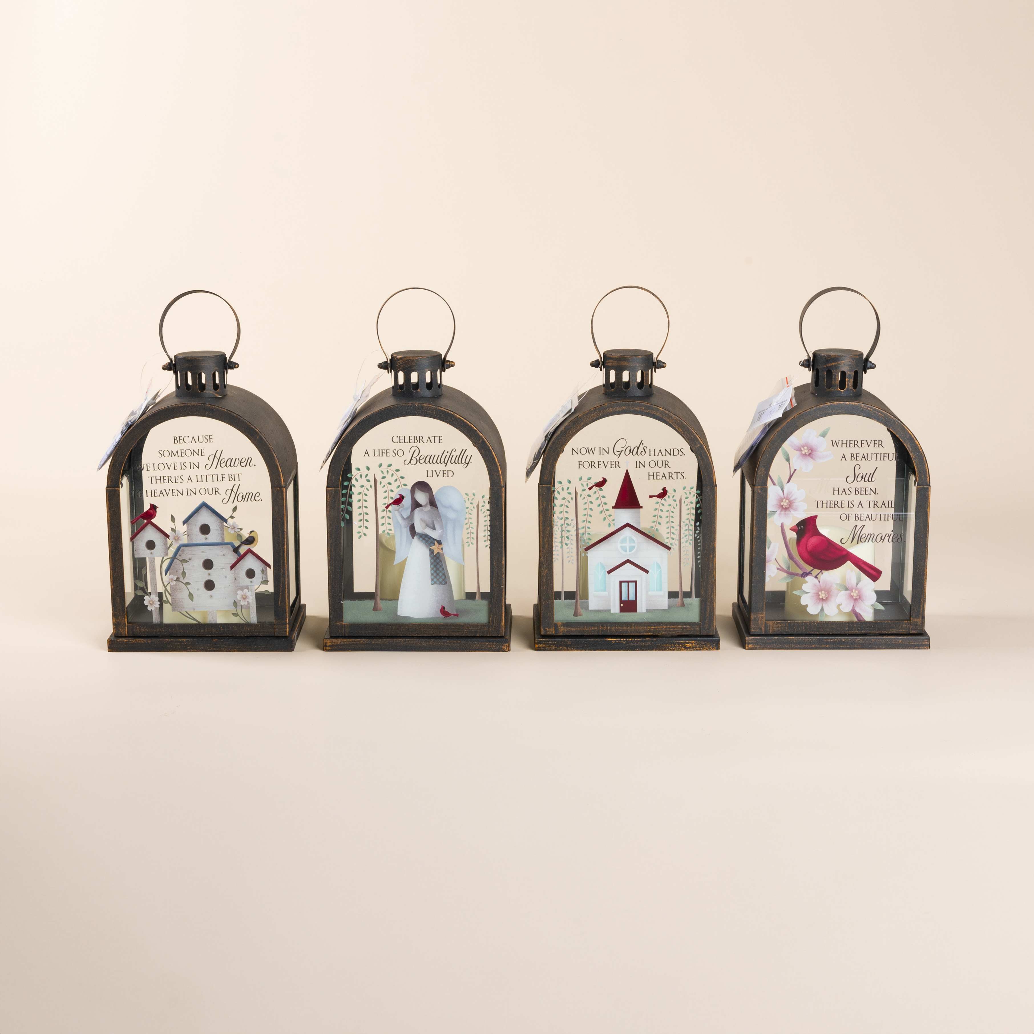 Sympathy Lanterns  - Small lantern, availability varies, includes bow and batteries. Most of our lanterns are Carson brand and made in the USA.