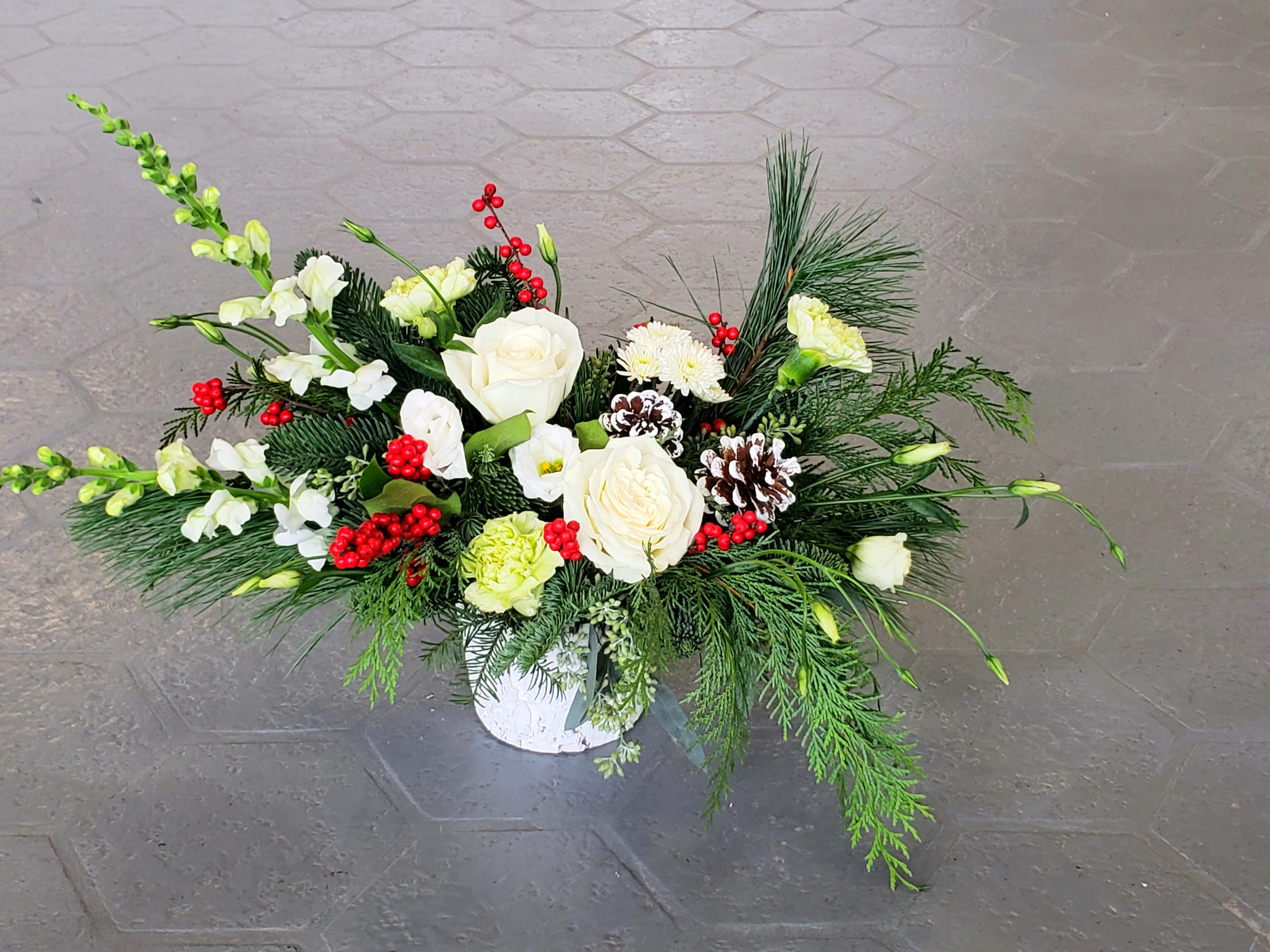 Holiday Happiness  - The picture is a representation of what will be sent.  The color scheme and overall design will be the same and we promise it will be beautiful!  The standard size is approximately 17&quot; wide by 10&quot; tall. 