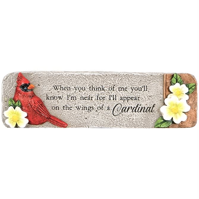 Cardinal Memorial Message Bar - This message bar is made of hand-painted resin and is free-standing.w: 8.25&quot;h: 2.5&quot;d: 1&quot; 