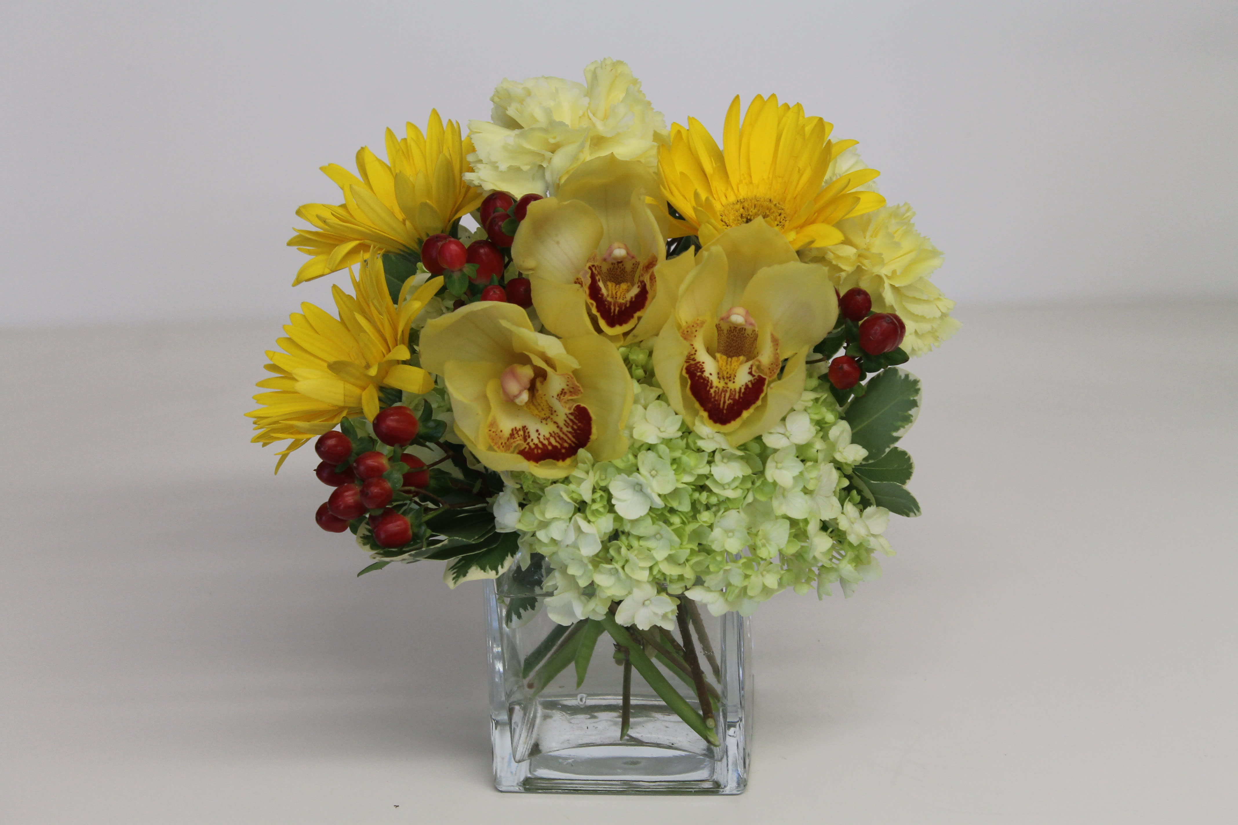 Bright Days/26 - Hydrangea, Orchid, Gerbra, Hypericum, Carnation