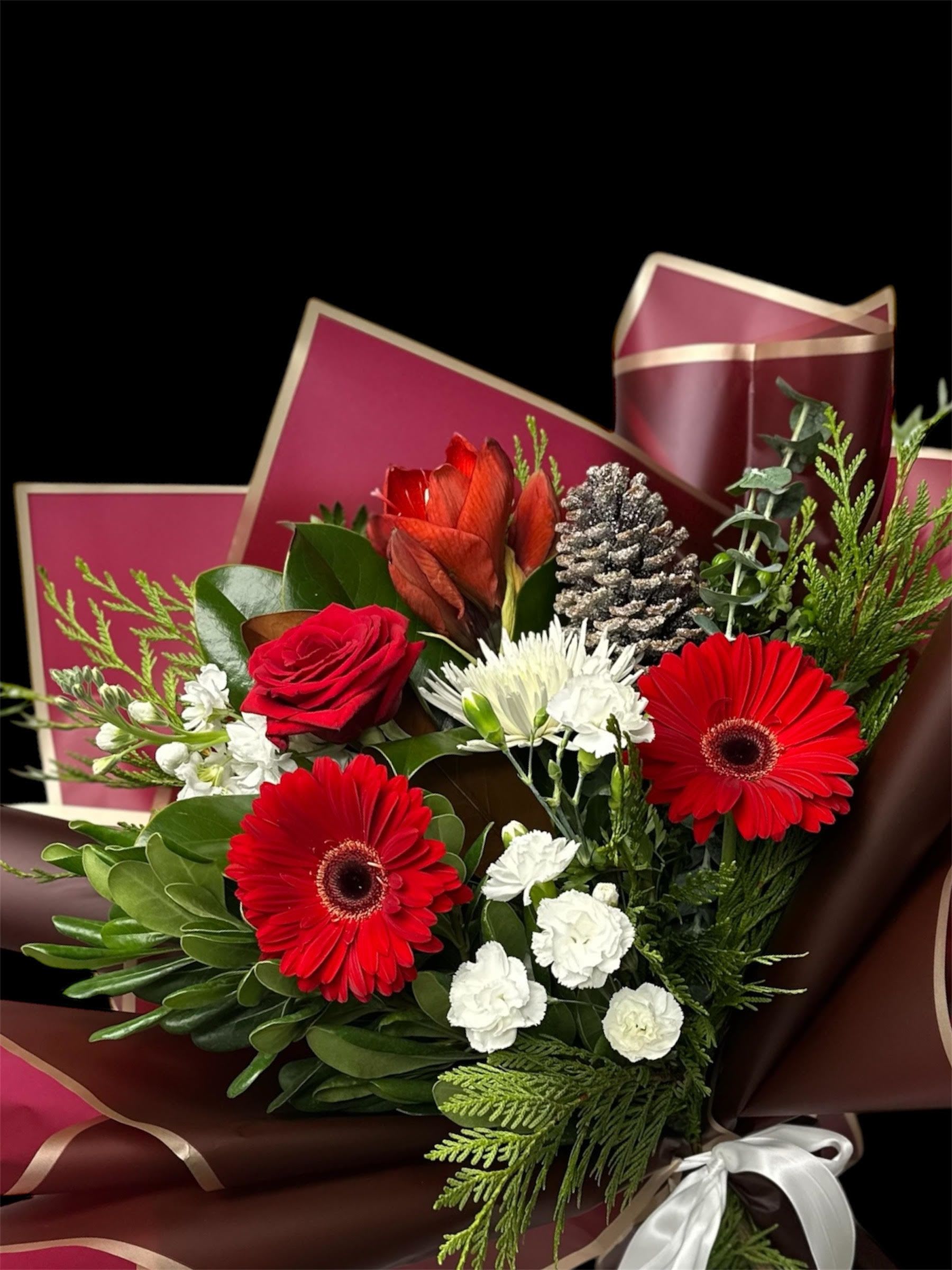 Garden 54 Christmas Elegant Christmas   - Send some flowers today ! With this bouquet you can never go wrong its says a lot with its beautiful fresh flowers &amp; elegant wrapping Get the best Christmas flowers delivery from Garden 54 Flower Shop. Serving Ajax, Pickering, Oshawa, and Whitby, send fresh flowers with local florist.