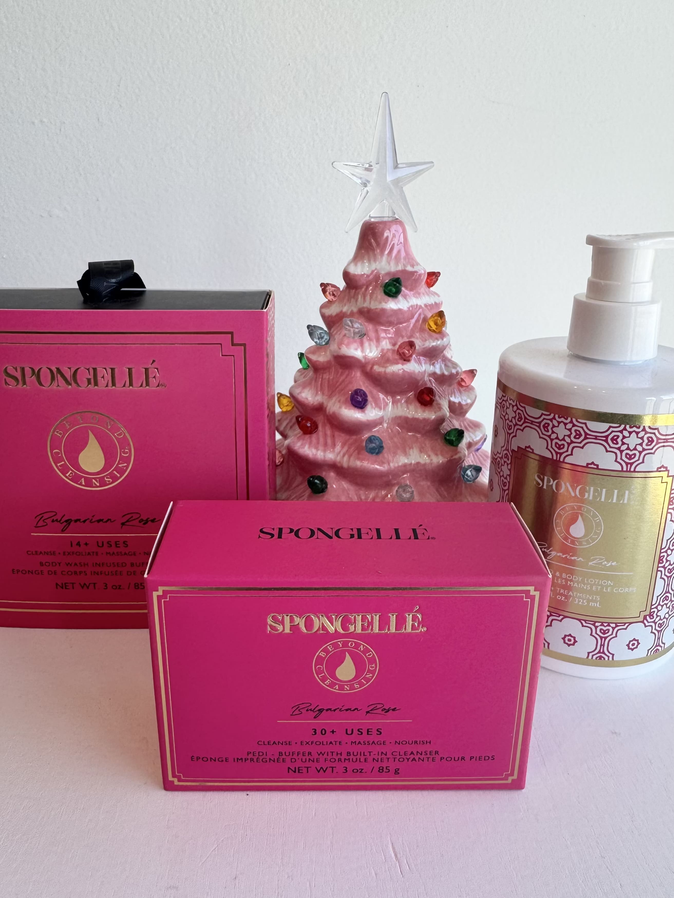 Santa's Fave - Spongelle Bundle - The perfect Spongelle bundle for those you care about this Christmas season! Included in this bundle is the Bulgarian Rose scented Spongelle body sponge, pedi buffer, and lotion.   *Also available in Coconut Verbena*   *Upon checkout just write in the notes section if you would like the Coconut Verbena scent*