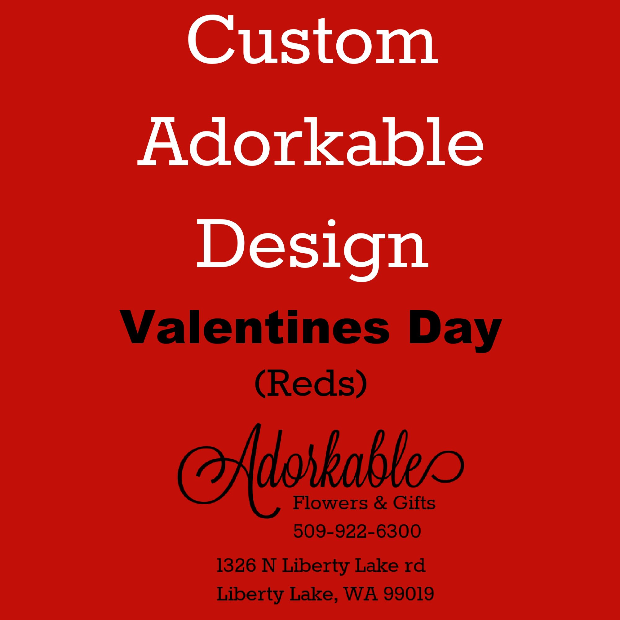 Custom Valentines In RED - An custom bouquet designed with fresh flowers designed by one of our talented florists.  * Some stages of flower life may vary. (Example: Lilies may be more open than imaged.)  Flower shortages and product availability means that some substitutions will apply. Value will always be filled.  This bouquet might include eucalyptus amongst the greenery. It may be toxic to pets including but not limited to Cats and Dogs if digested.