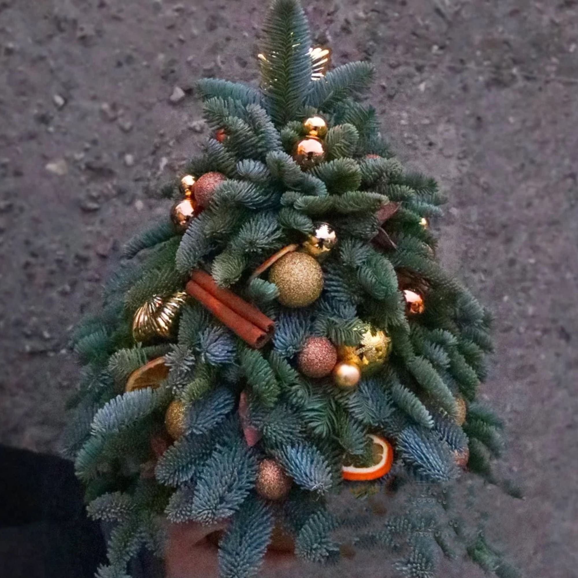 Small Christmas Tree with Gold Decorations  - Small Christmas Tree with Gold Decorations 