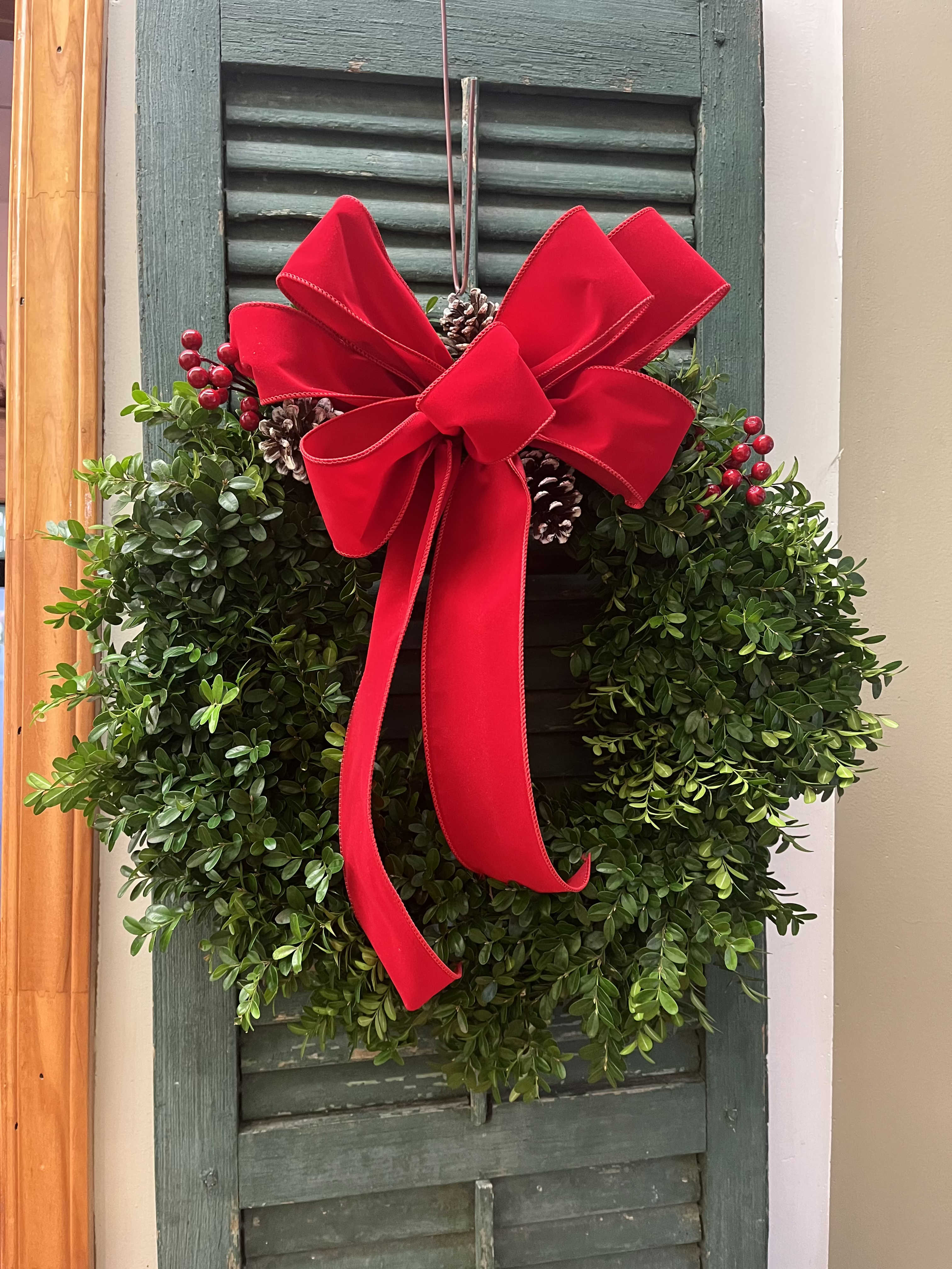 I'm Looking Through You - A handmade wreath with seasonal touches. A great gift for a neighbor or a family member. Approximately 20" - 24" wide.