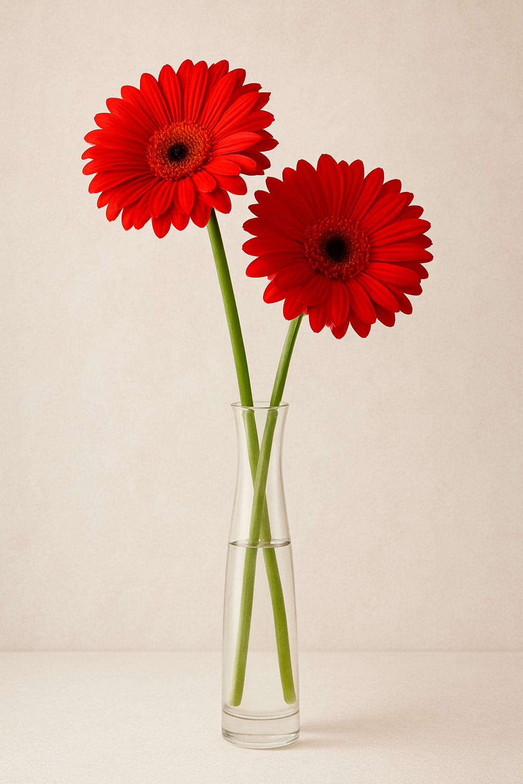 Get Well Gerbera - Two gleaming Gerberas command attention and send greetings that are &quot;fresh as a daisy!&quot;  Gerbera colors may vary.