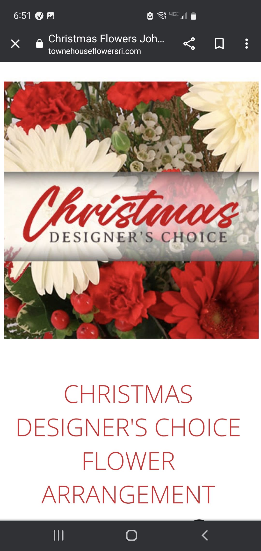 Christmas Designer's Choice  - Our designers will create a mixed collection of flowers and seasonal greens, using the freshest product available. 