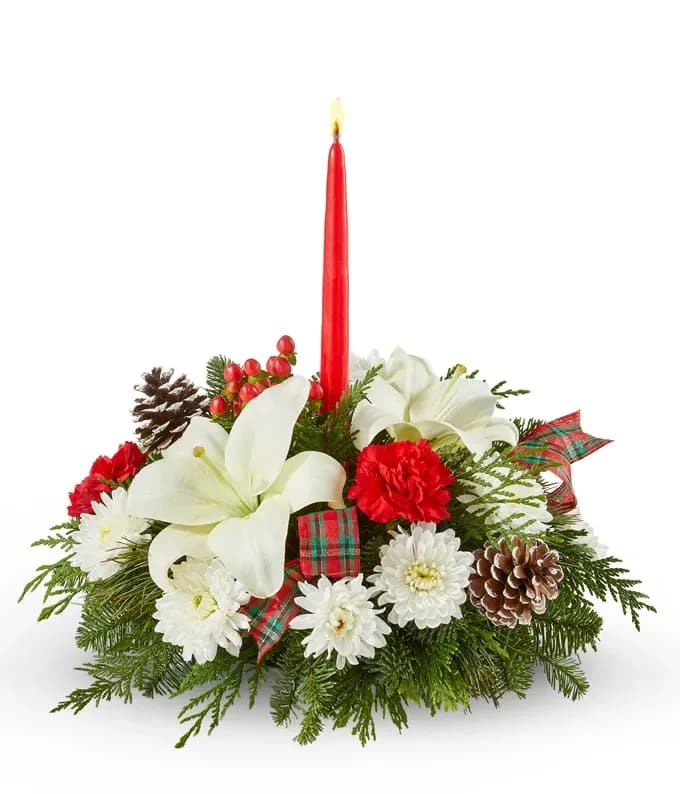Christmas lil - Centerpece with lilies and carnations