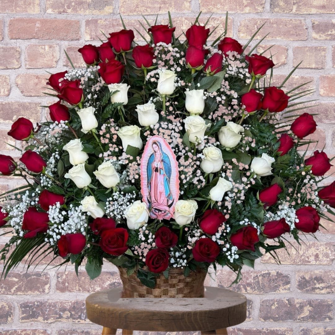 Virgin Mary Tribute - Large rose basket