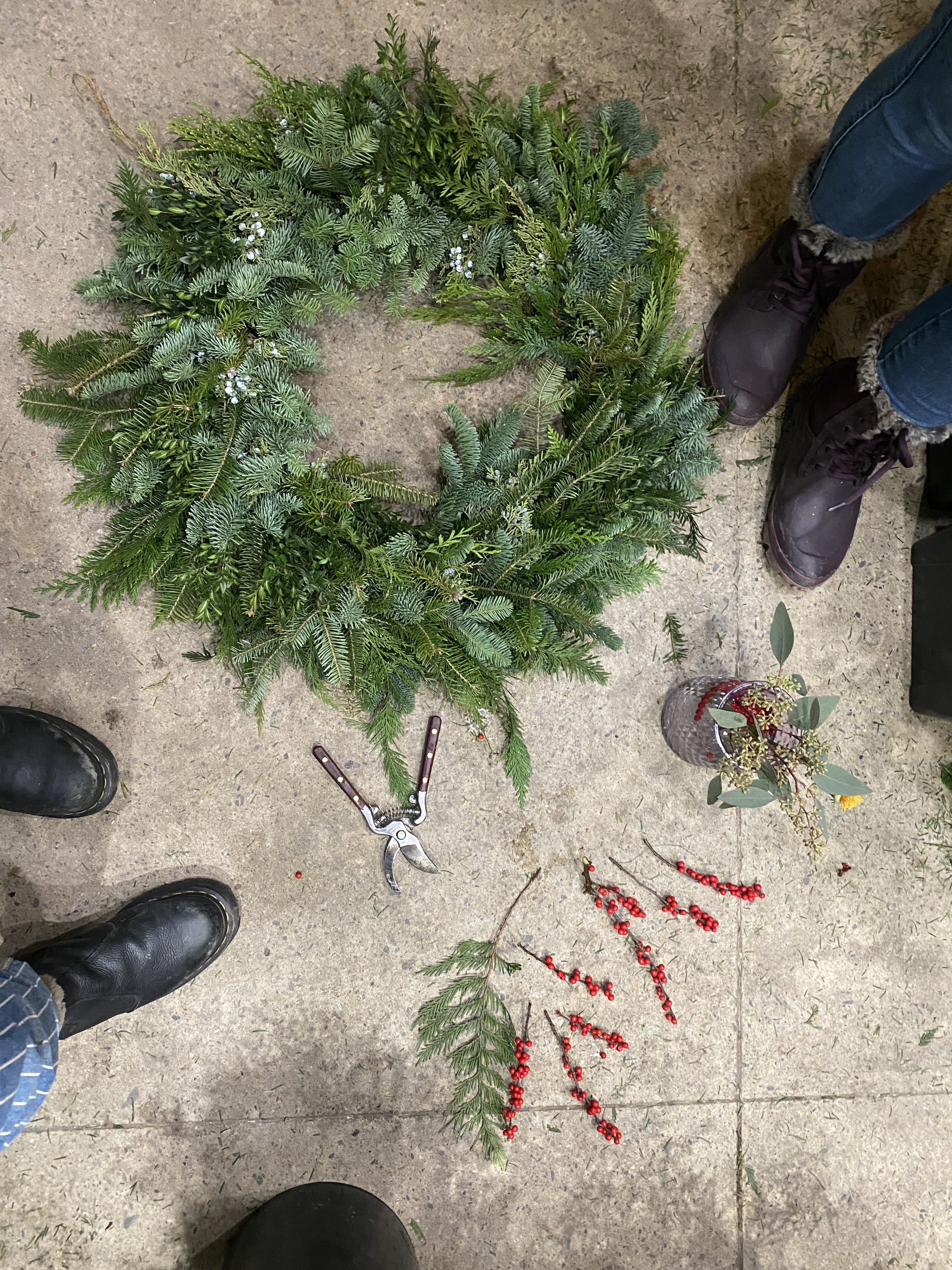 Bespoke Holiday Wreath Workshop- Hand-Tied Evergreen  (Sunday December 7th 1-3) - Sunday December 7th 1pm-3pm  A Little Women–meets–Dickens holiday workshop where you’ll create a hand-tied evergreen wreath from scratch.  In this 2-hour workshop, you’ll use a wire frame, paddle wire, and lush winter greens (fir, cedar, pine, noble, magnolia, berries, pods, dried citrus, cones, ribbon) to build your wreath bundle by bundle.  I’ll teach you Wyldling’s signature layering, wiring, shaping, and finishing techniques so you leave with a full, fragrant, old-world wreath to hang with pride.  WHEN: Sunday, 1:00 - 3:00 PM WHERE: Wyldling (inside Rebel Heart), 40 State Street, Montpelier  SLIDING SCALE: • $75 – Community Rate (for accessible participation) • $115 – Standard Rate • $145 – Abundance Rate (supports others + helps keep Wyldling blooming)  All materials, tools, instruction, a wide variety of materials to choose from, unlimited use of the wreath bar, snacks, and cozy atmosphere included. Limited seats (10–12).