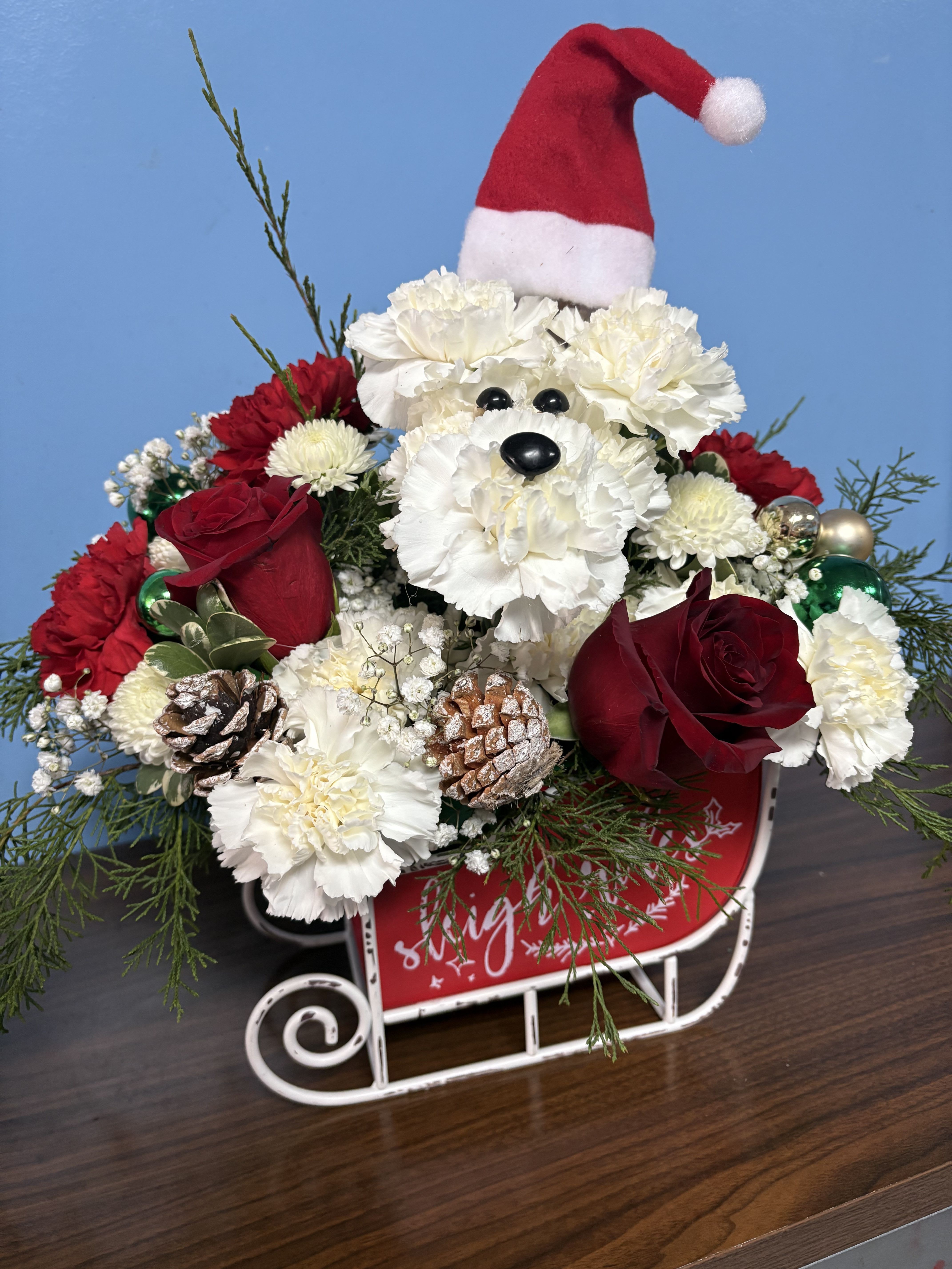 SLIEGH ME BAYLEE - Our most popular arrangement done with a Christmas theme. 
