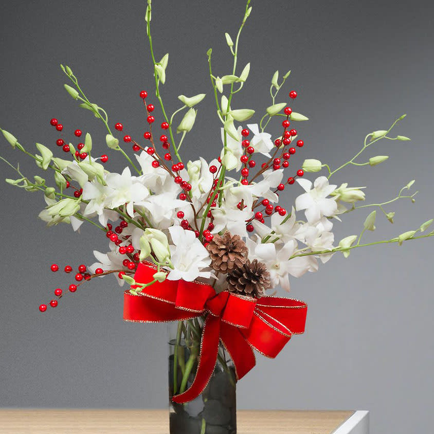 Winter Ochids - Simple, elegant, and festive. For those who love orchids and like to keep it clean and simple with flowers. 