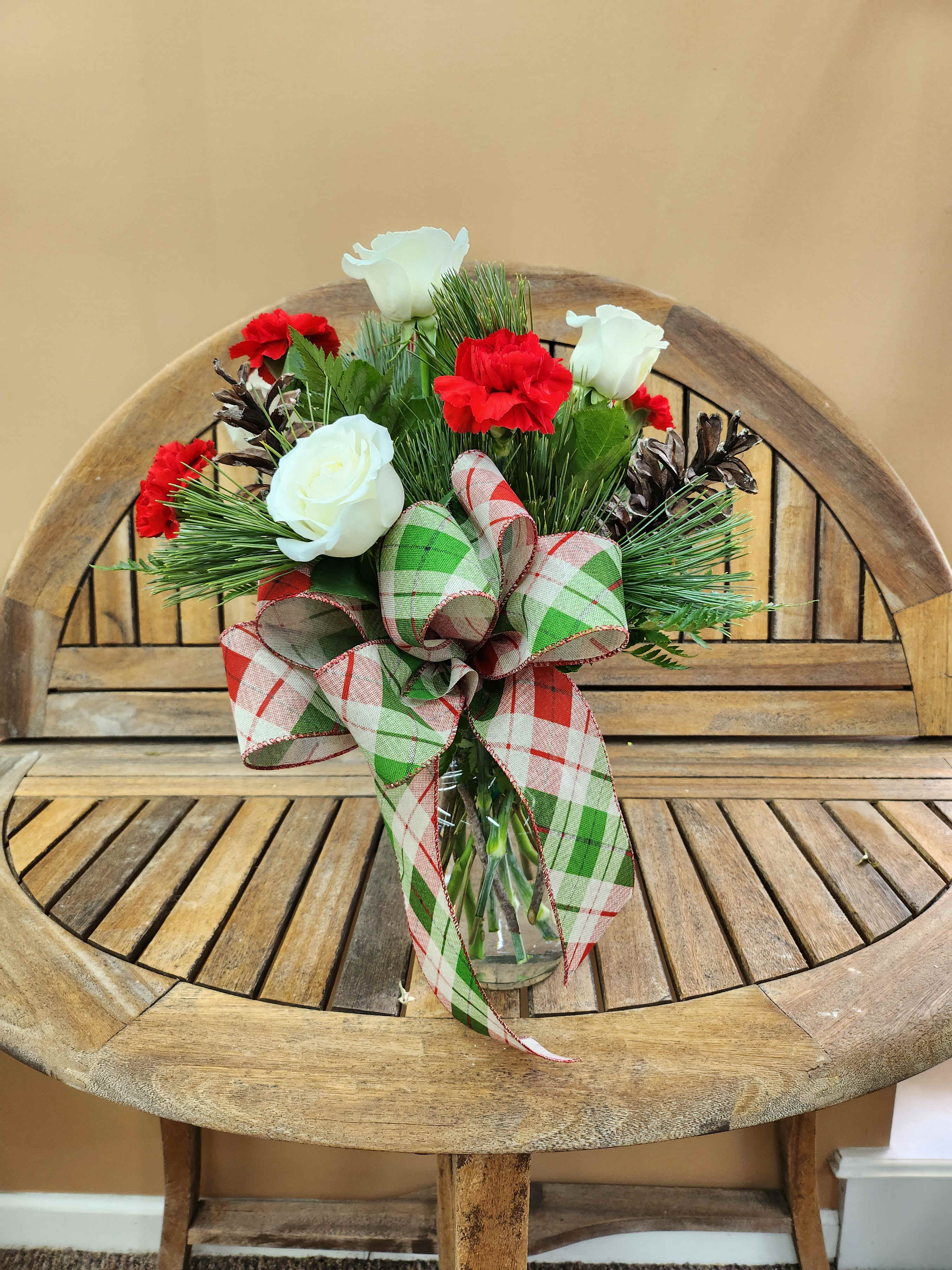 Merry Christmas To All Arrangement  - Merry Christmas To All Arrangement. Christmas Bow May Vary in Design Depending On Availability 