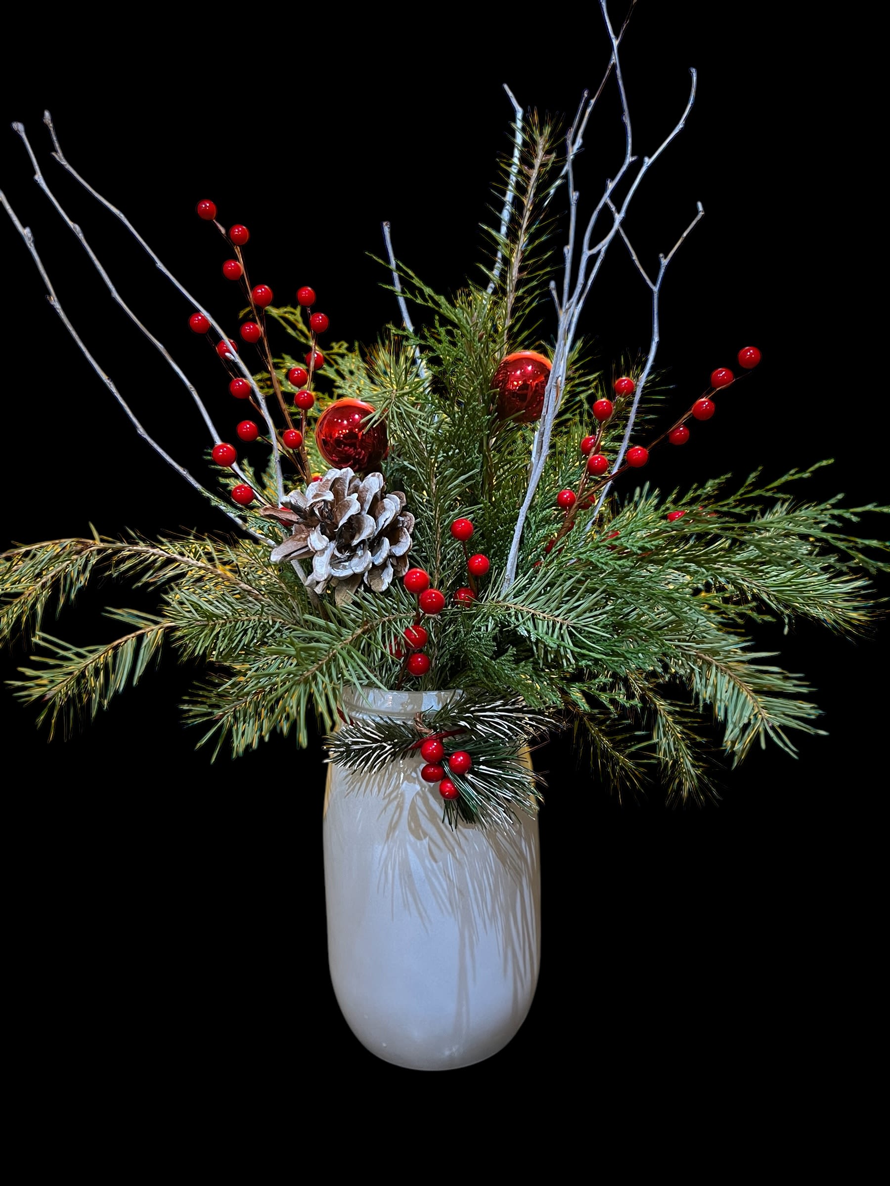Country Christmas Vase - Simple and long lasting!