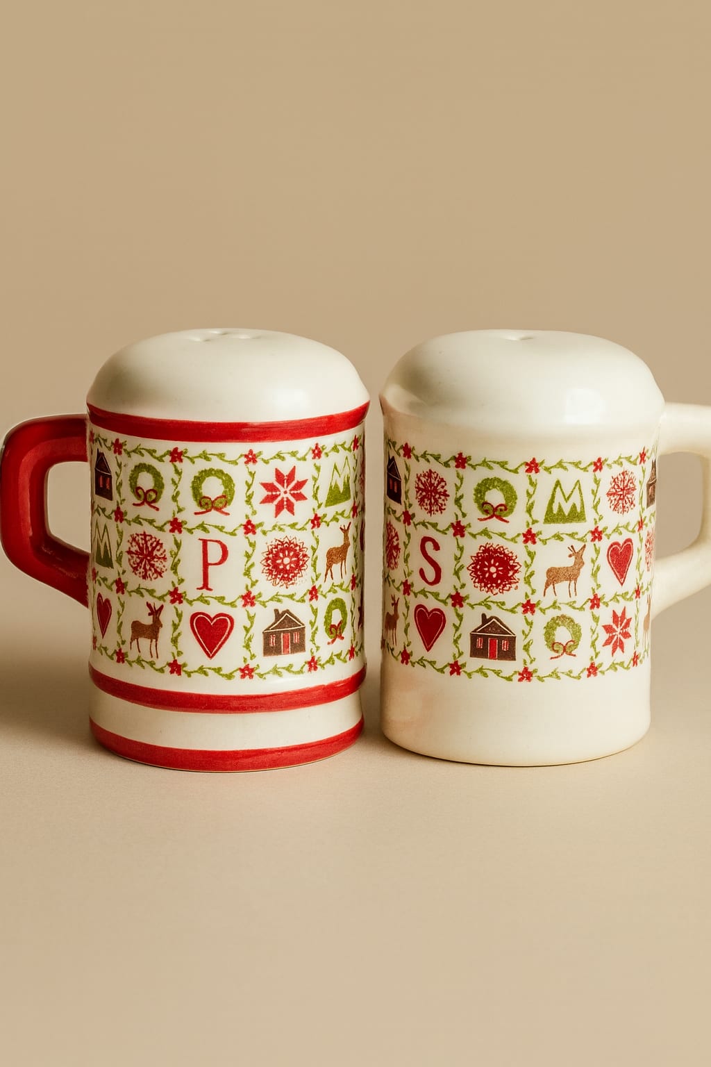 Slat and Pepper shakers  - Quilted  themed salt and pepper shakers. Great for secret Santa exchanges. 