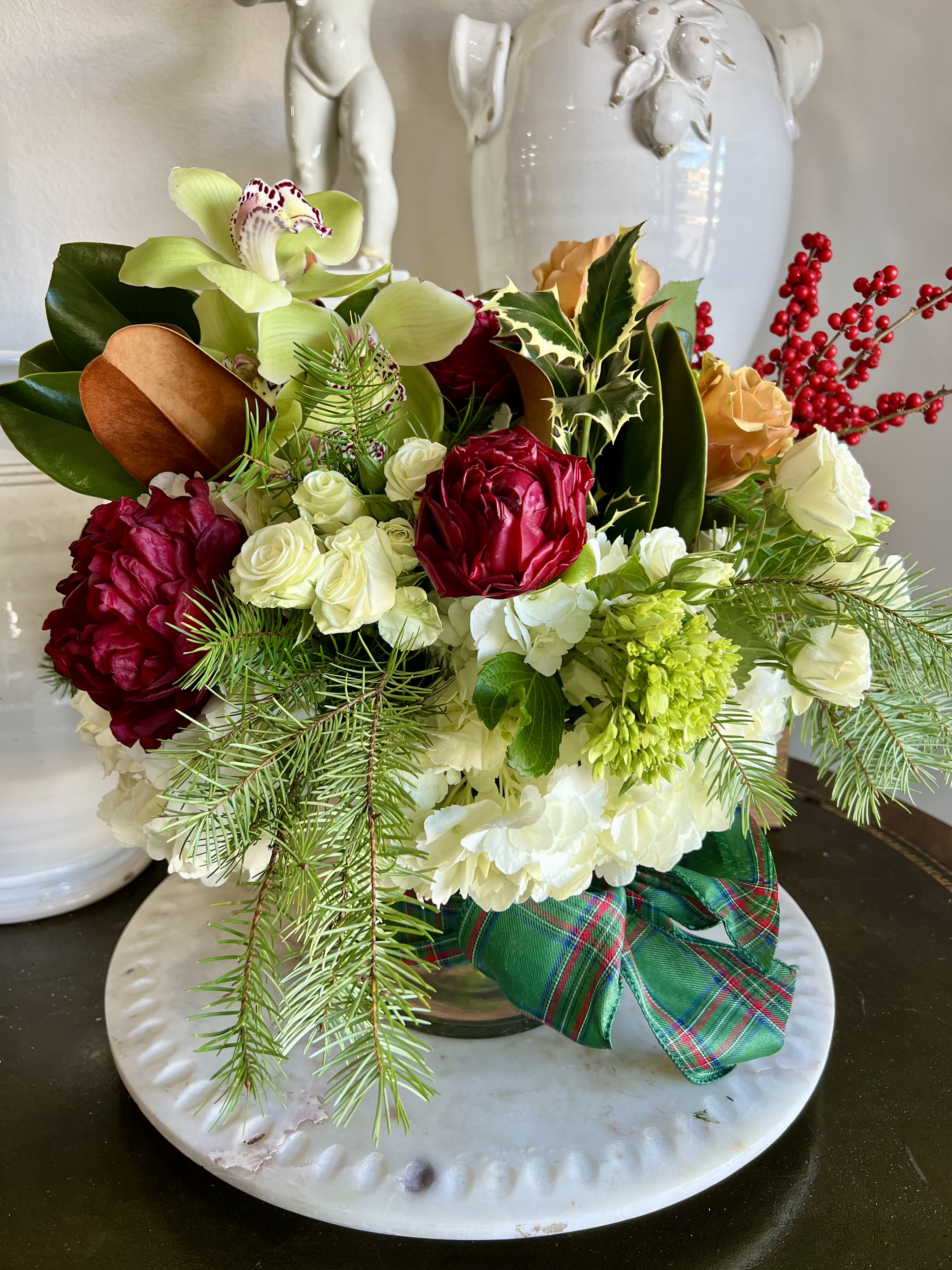 Arrangement of the Month!  - The best flowers of the season mixed with seasonal greens. 