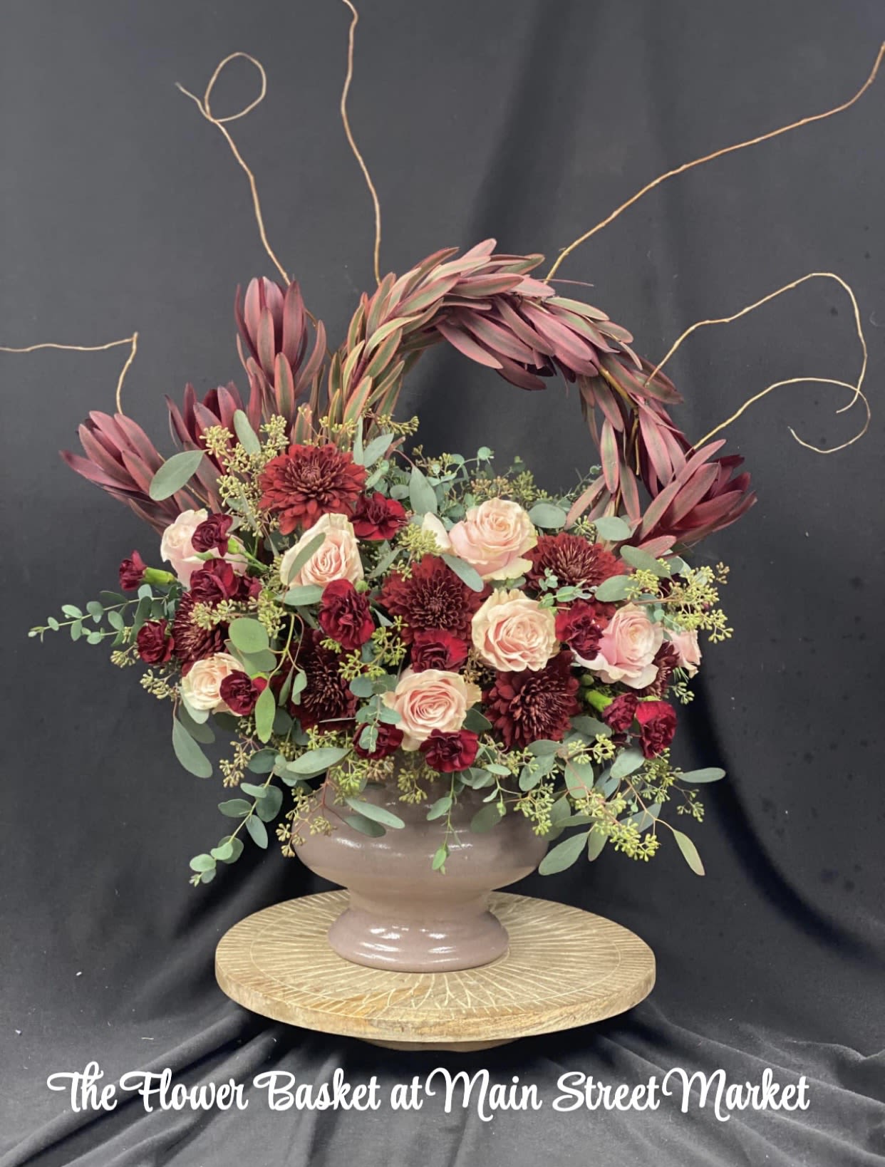 Maroon Harmony - Container Fresh Arrangement