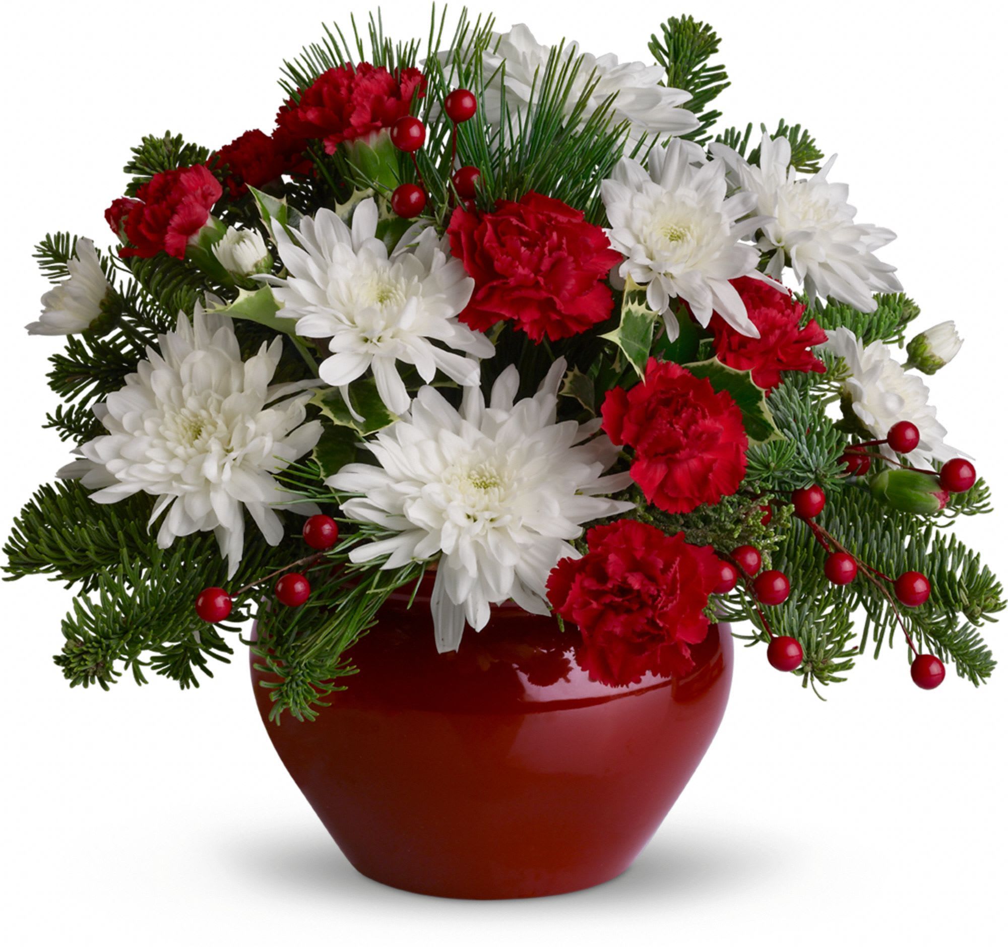 Classic By D Bryant Designer - This all around design is perfect to grace any table. Share the spirit of the season with this traditional gift. Floral content will vary.