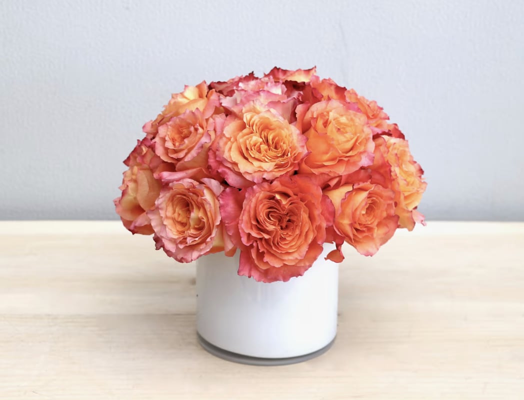 Free Spirits - WeHo - This arrangement features one of our favorite roses. The standard size holds a dozen roses, don't forget to upgrade for more blooms! Please specify what color roses you would like in the special instructions. 