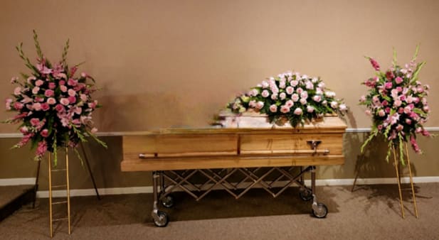 3pc Funeral Set - Casket Spray &amp; 2 Matching Standing Sprays