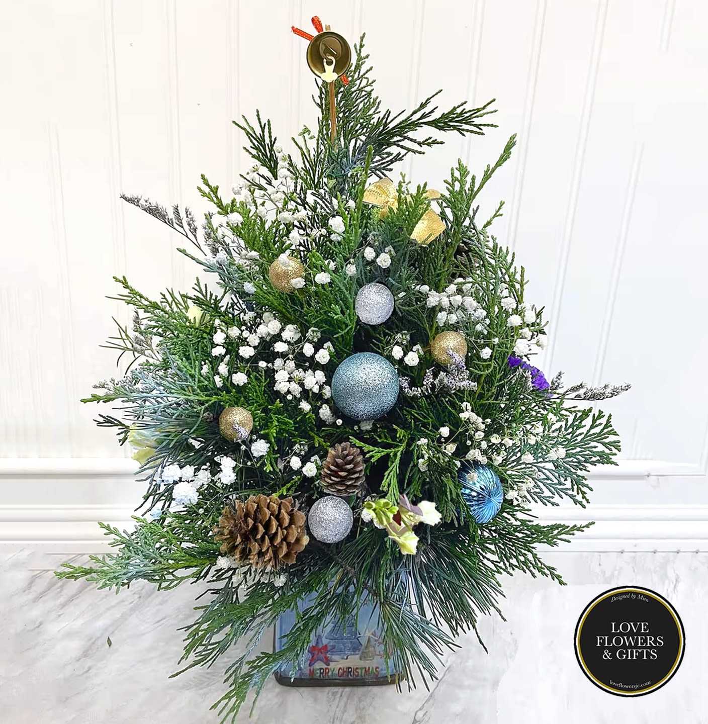Holly Blue Tree  - One of our holiday bestsellers! aa tree made of blues to cheer our friends and loved ones. 