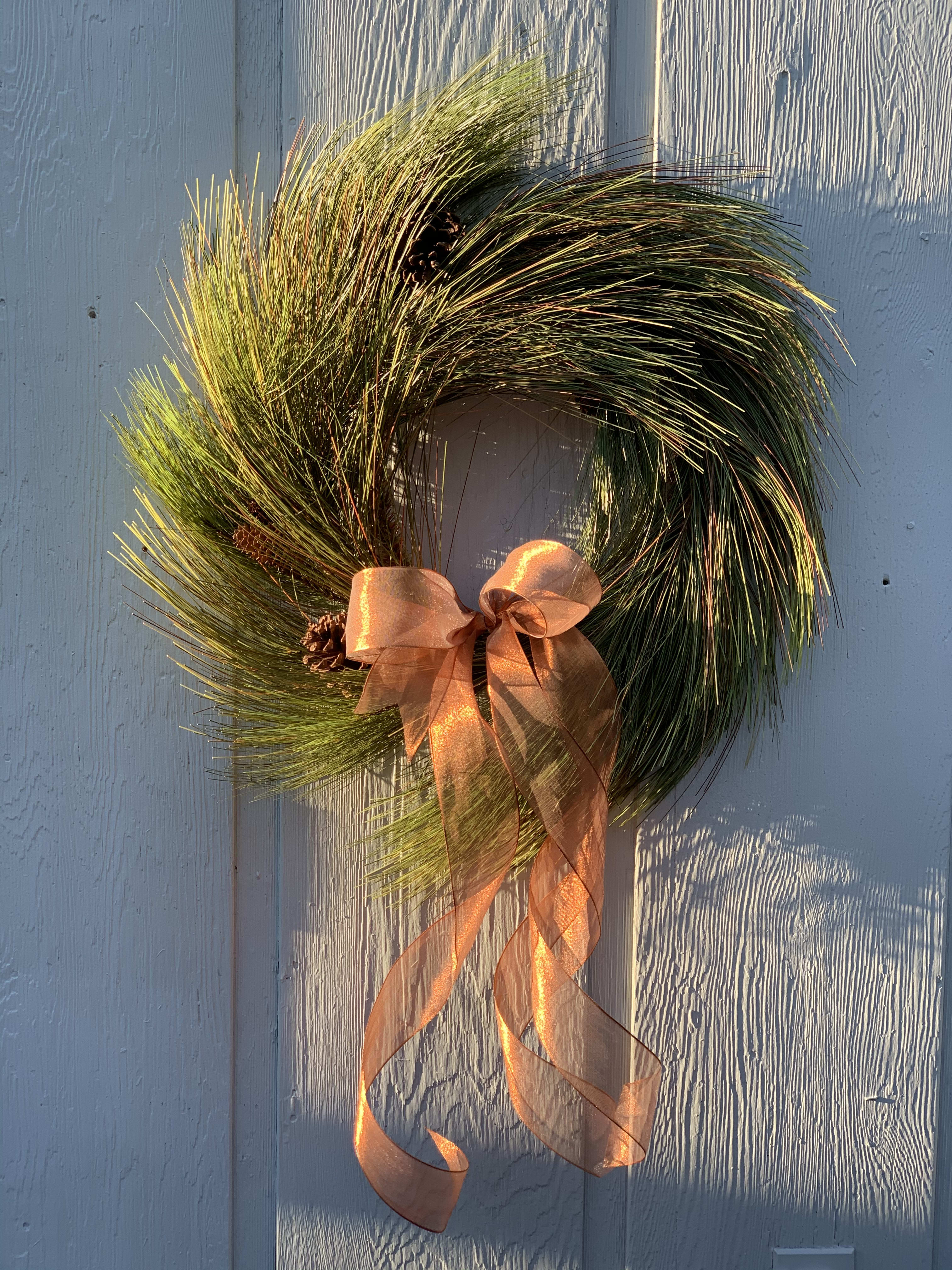 Long leaf pine wreath - Lasting a lifetime, this everlasting piece embraces the true nature of pine. 