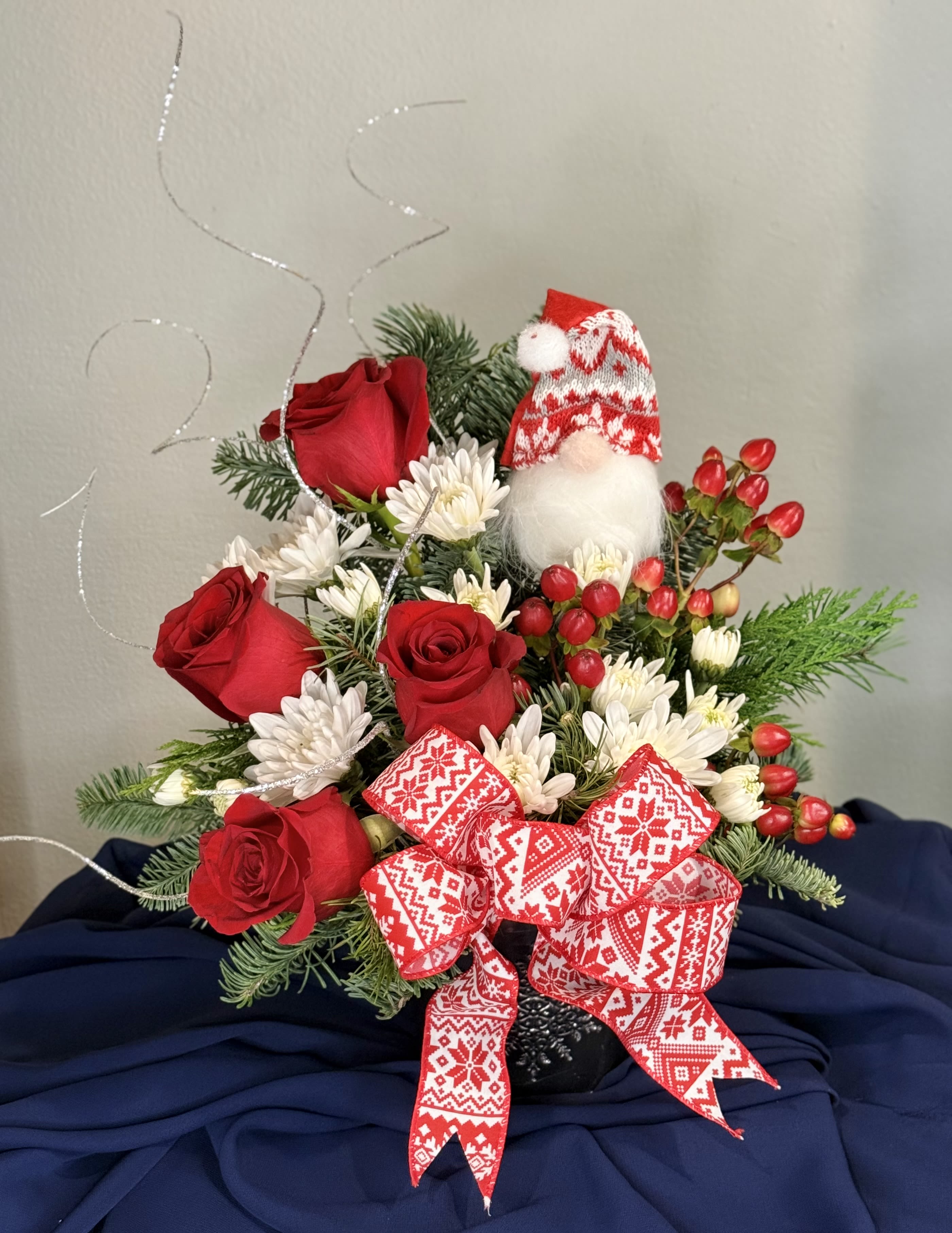 Gnome for the Holidays - A fun and festive gnome themed Christmas arrangement!
