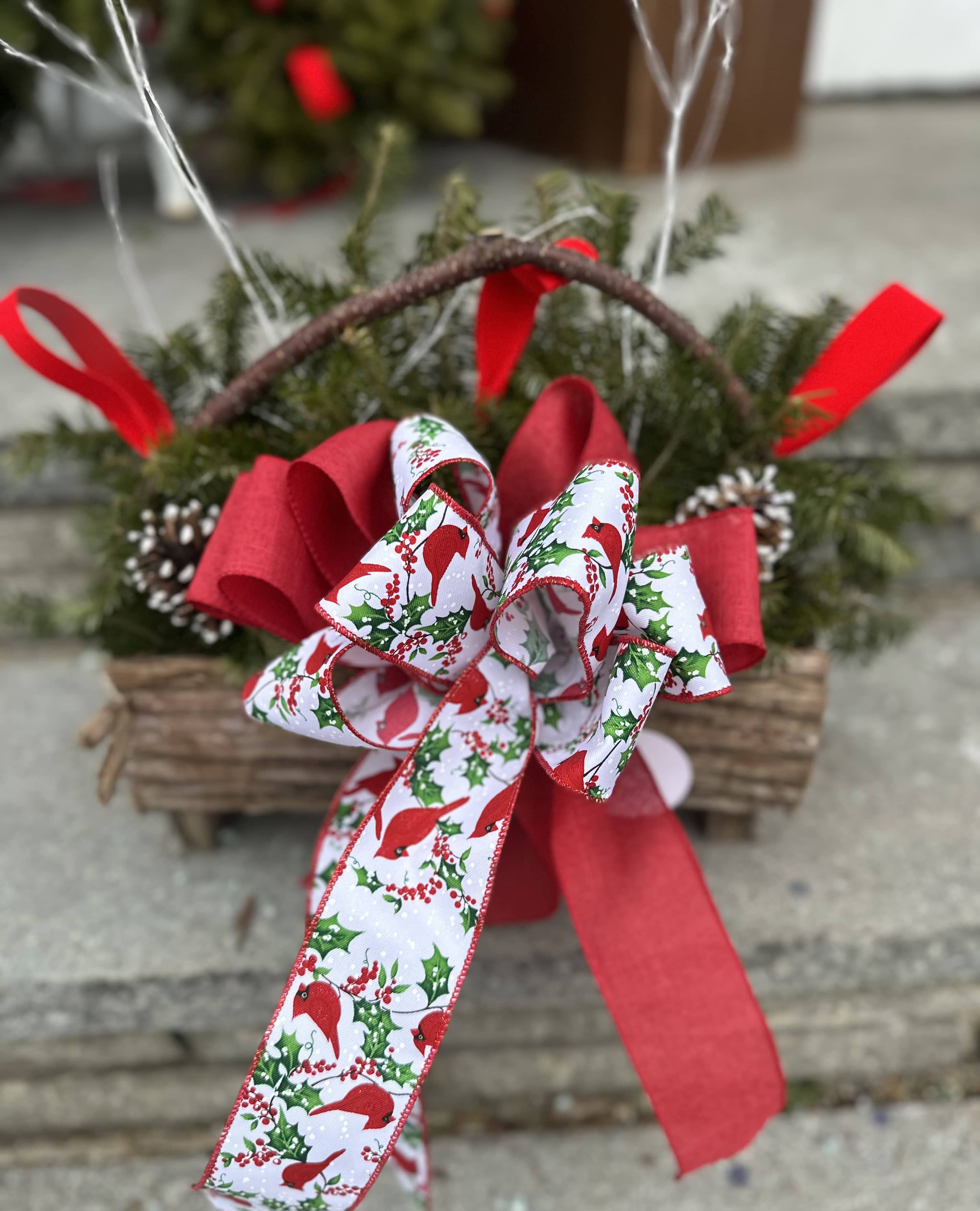 Cardinal Cemetery Log basket - Cardinal Cemetery Log basket