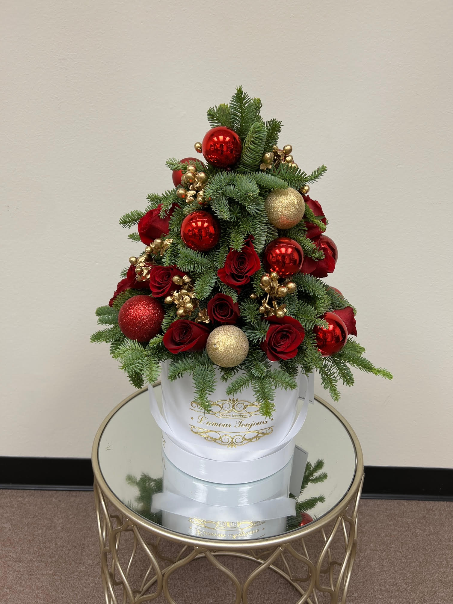 Christmas Tree Signature Box - Live table-top miniature Christmas Tree in our Signature Box 