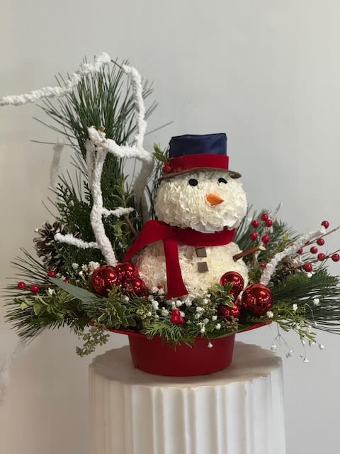 Adorable Frosty man - Frosty man is made by fresh flowers!