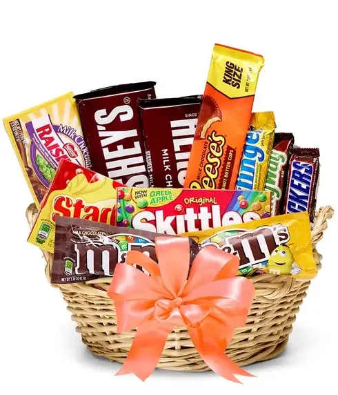 Candy basket - Basket with candy  Full size chocolates  3 sizes available  