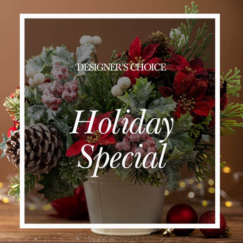 Holiday Special - Spread holiday cheer with festive flowers! Let our experts create a beautiful holiday arrangement, hand crafted especially for you with the freshest flowers in our inventory! 