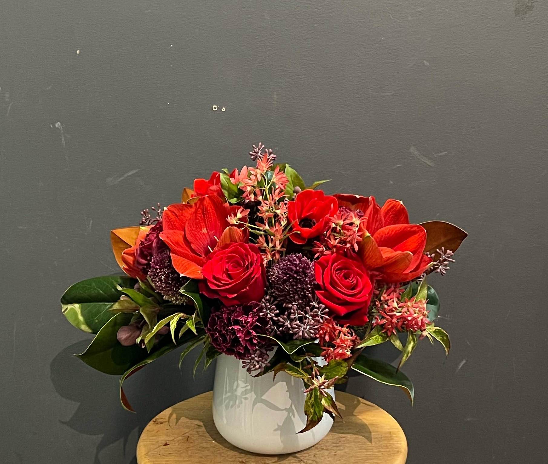 Winter's tale - Winter red amaryllis with other Christmas flowers