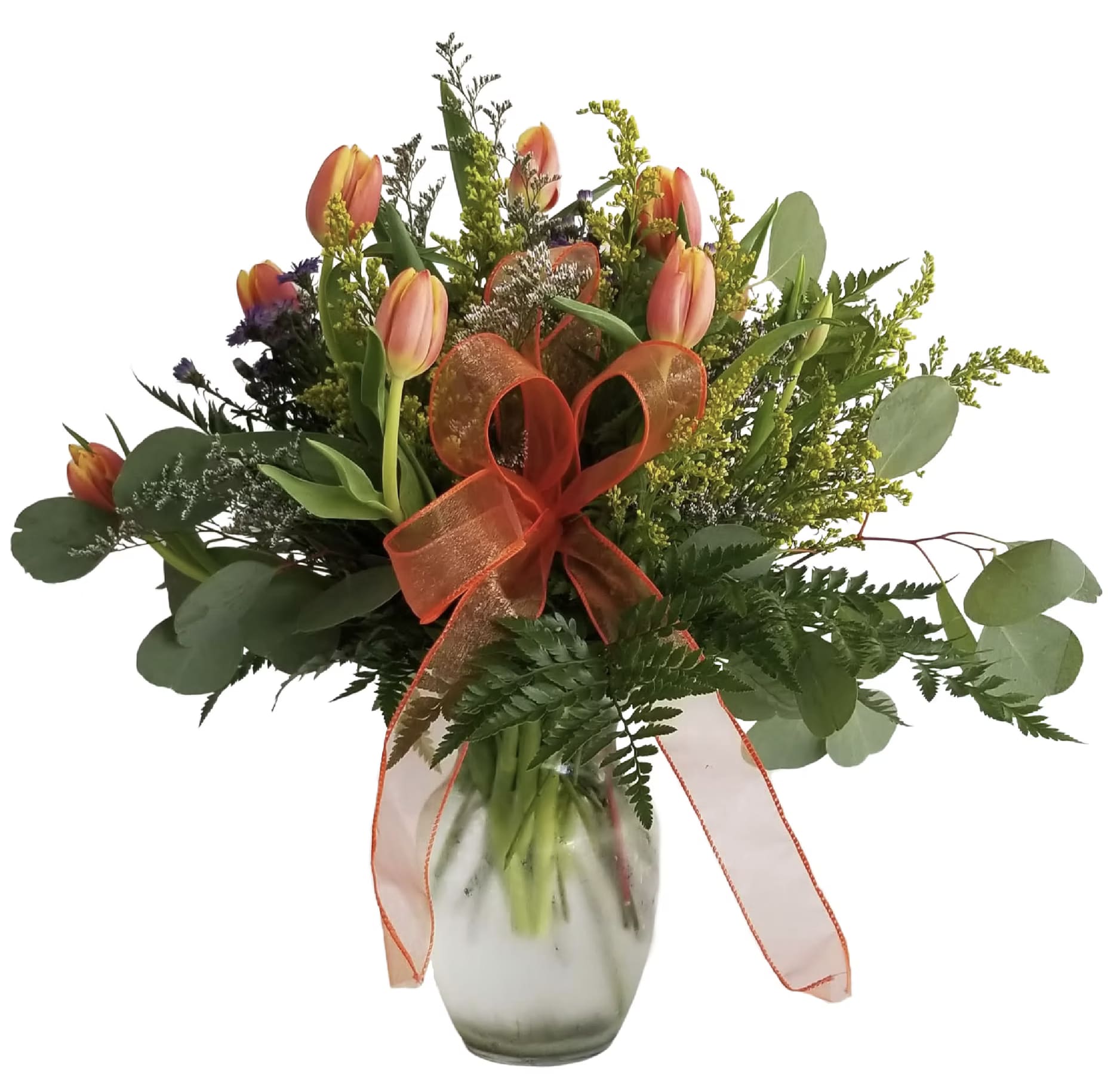 Tulip Vase - Tulip color choice and container are subject to substitution and availability.