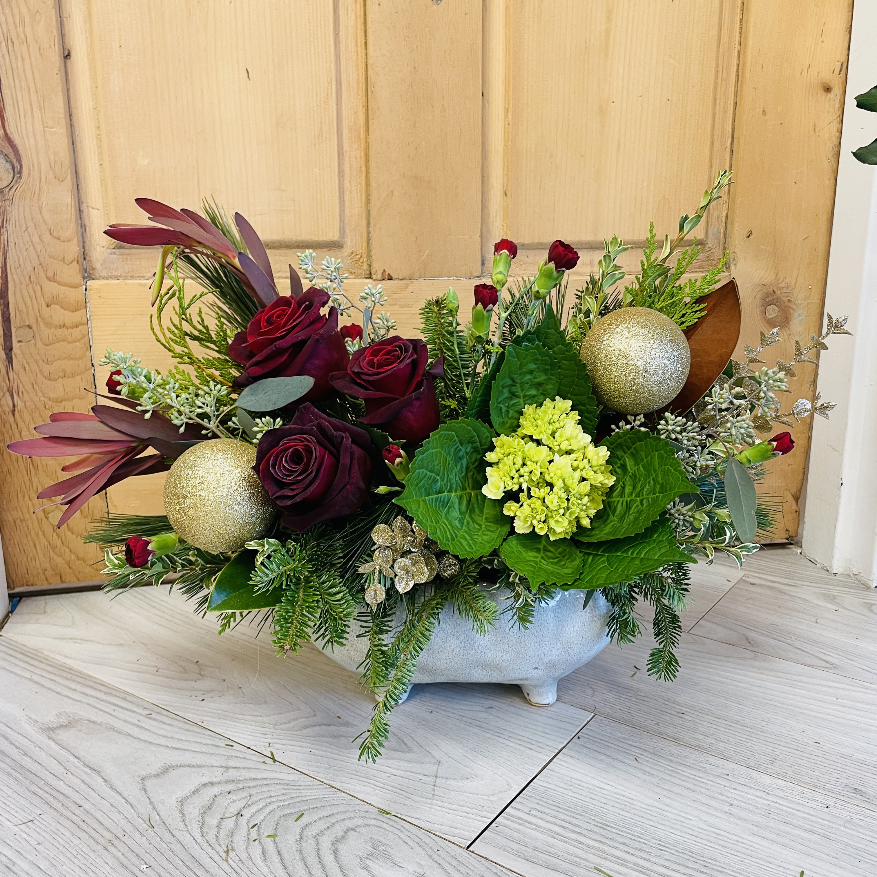 Yuletide Greetings - Appropriate dimensions 14”Lx10”Wx10”H