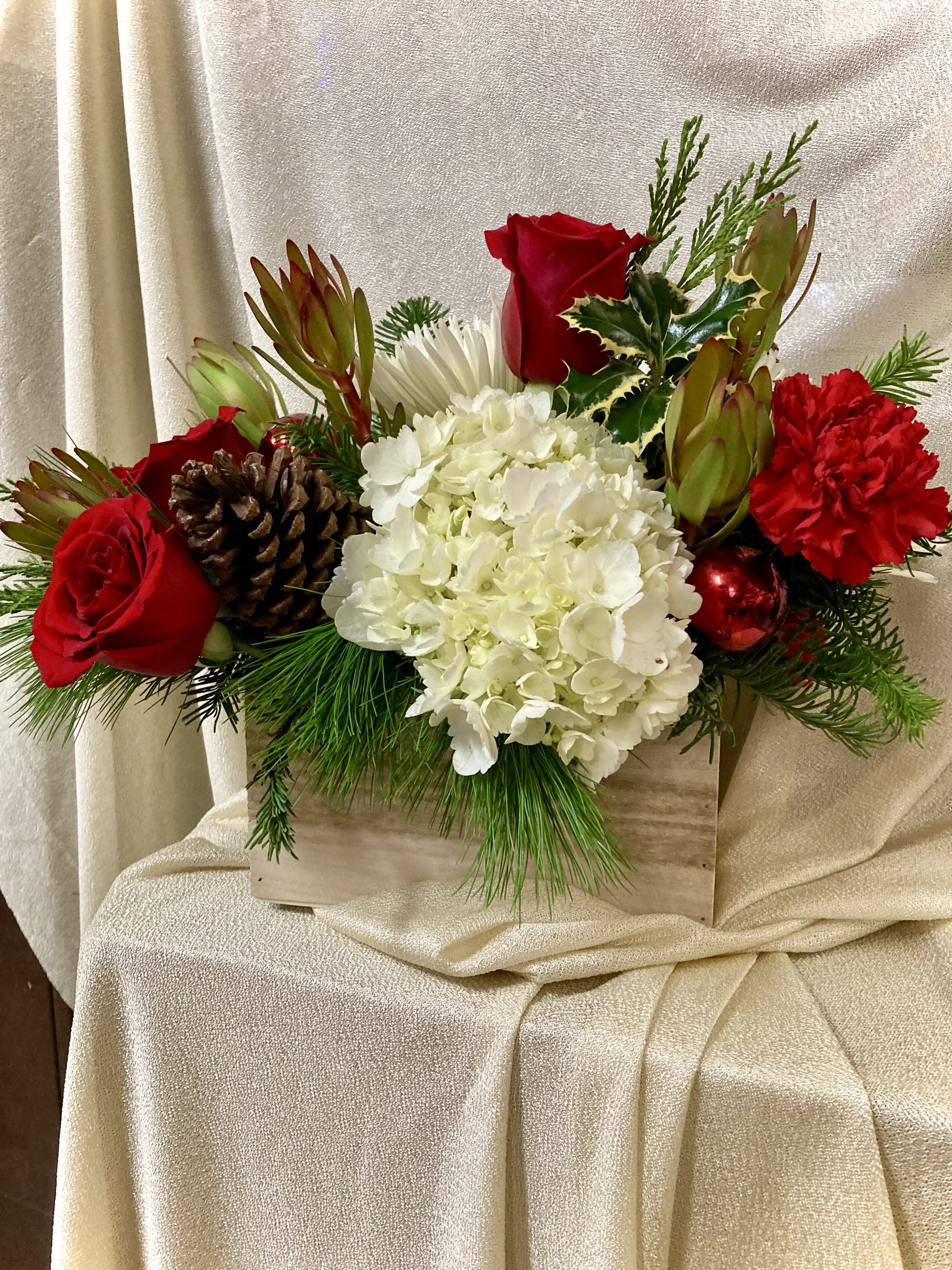 Rustic Christmas - Send this Rustic country style Christmas arrangement this holiday season, it has a winter look anyone is sure to love.
