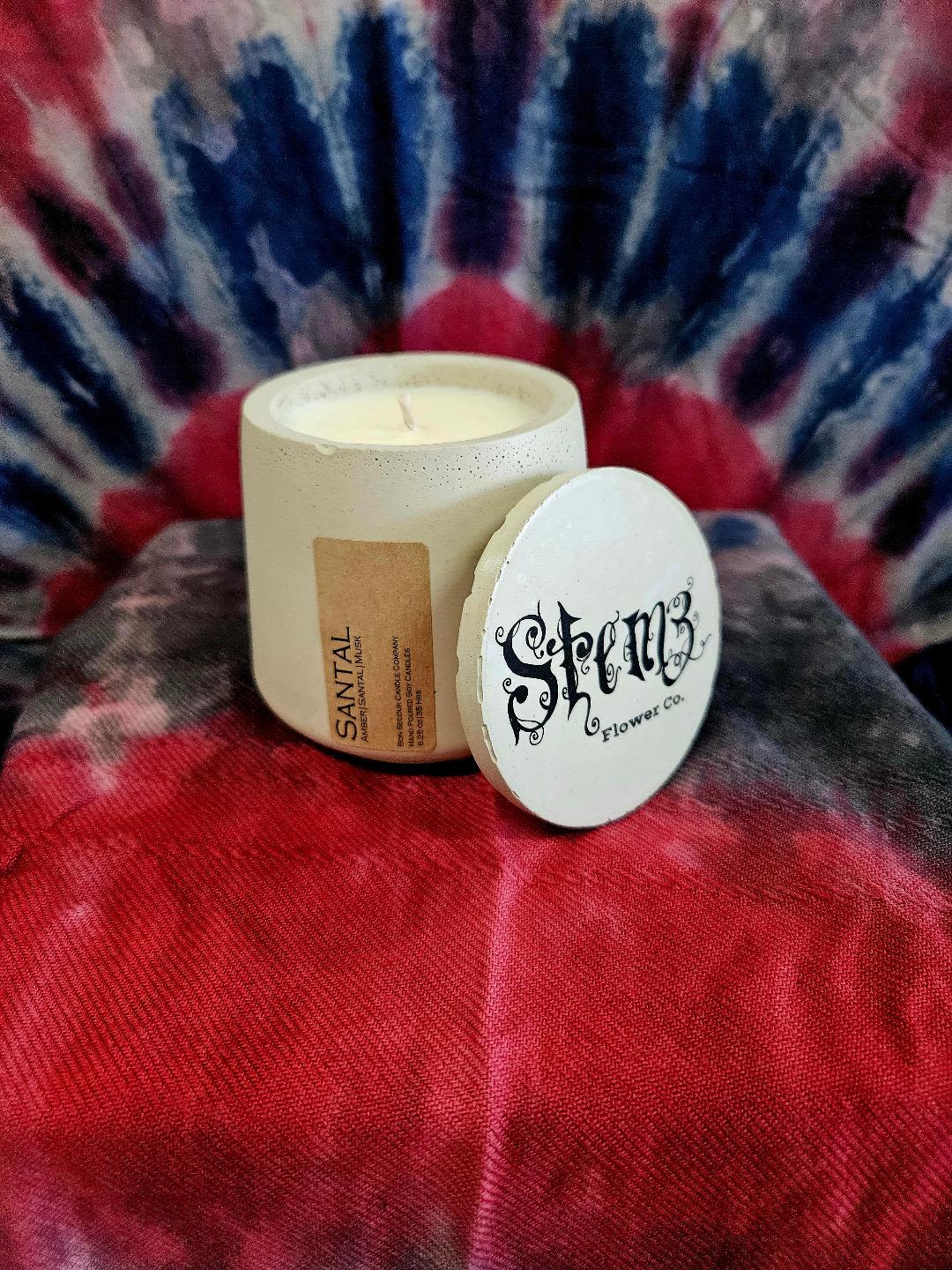 Stemz Luxe Candle - Specialty candles made locally in a variety of scents pictured.  If you have a preference please specify in notes.