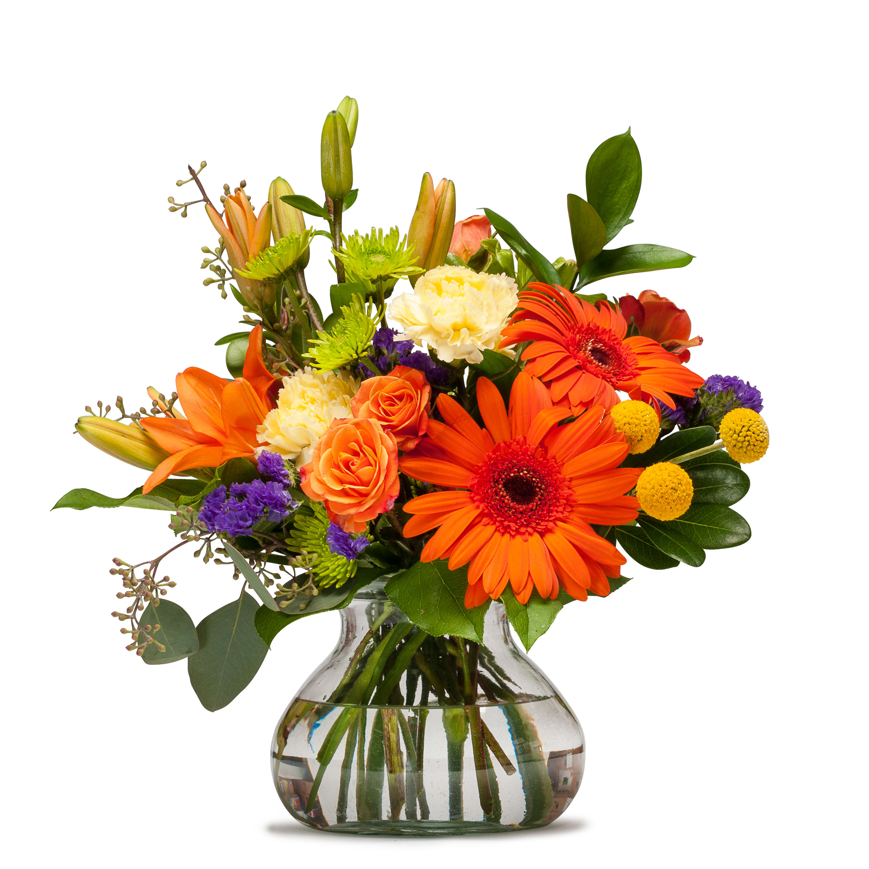 orange delight - bright seasonal orange tones in a gathering vase