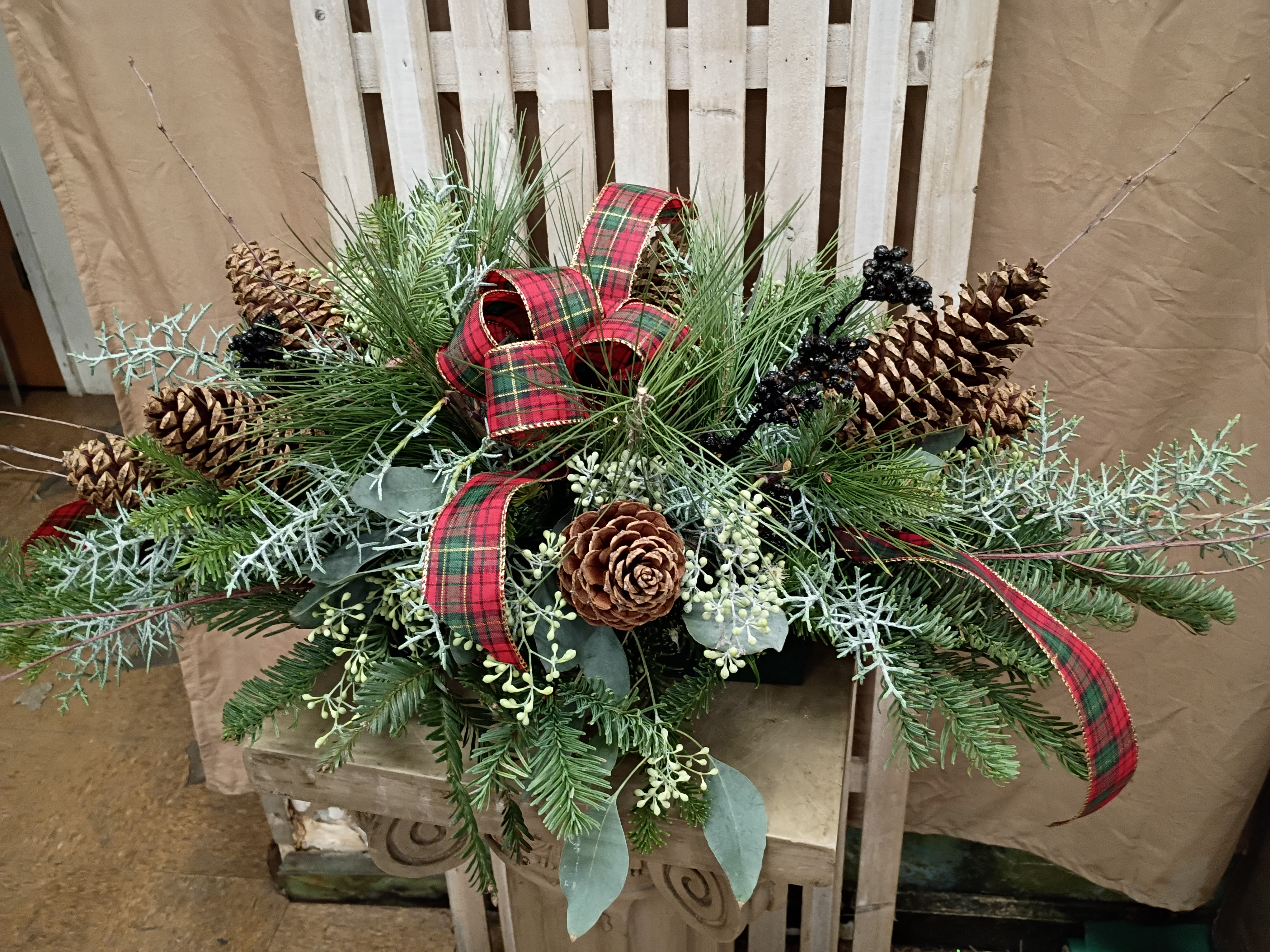 Back to Nature Centerpiece - Gorgeous all natural centerpiece, locally harvested. This is sure to bring joy to your holiday table.