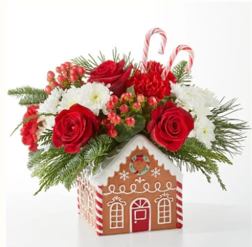 Gingerbread Bakery Bouquet - Share warmth and love with the Gingerbread Bakery Bouquet, a delectable blend of white and red stems, sure to have you dreaming of cinnamon, nutmeg and cloves.