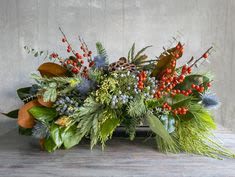 All the trimmings - A modern take on holiday table centerpiece.