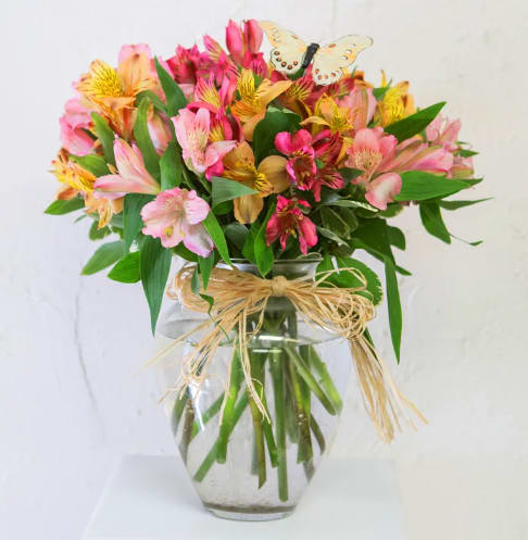 Awesome Alstroemeria Colors May Vary SAME DAY DELIVERY MAY NOT BE POSSIBLE - Alstroemeria signify devotion, prosperity and fortune. This awesome arrangement delivers all these sentiments and more.