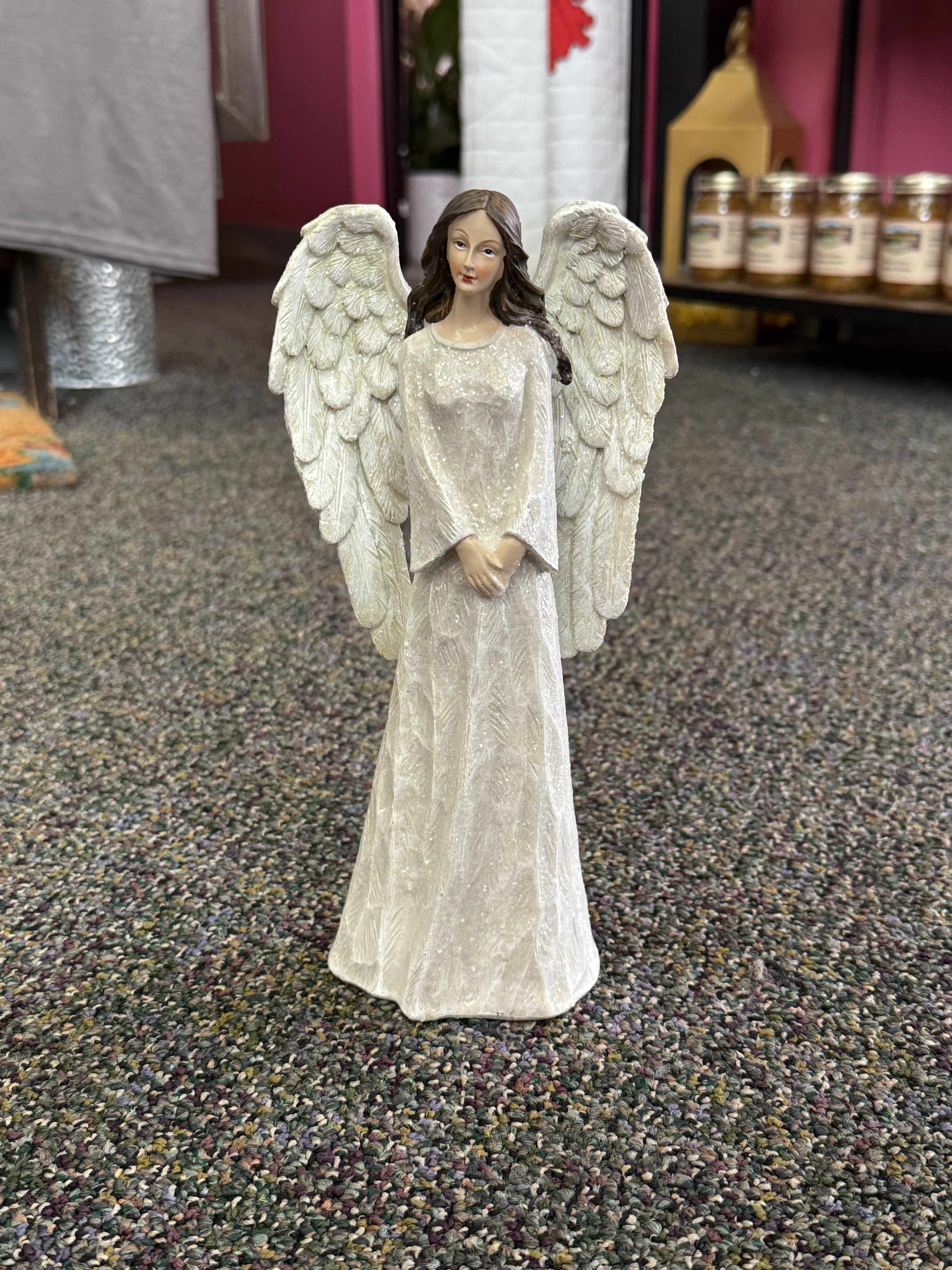 Glitter Peace Angel - Decorative Figurine Resin 8" H