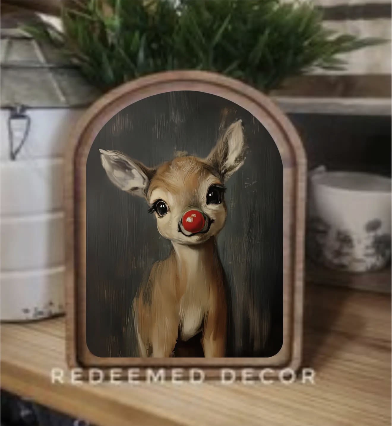 Rudolph Arch Framed Art - A beautiful picture of Rudolph!