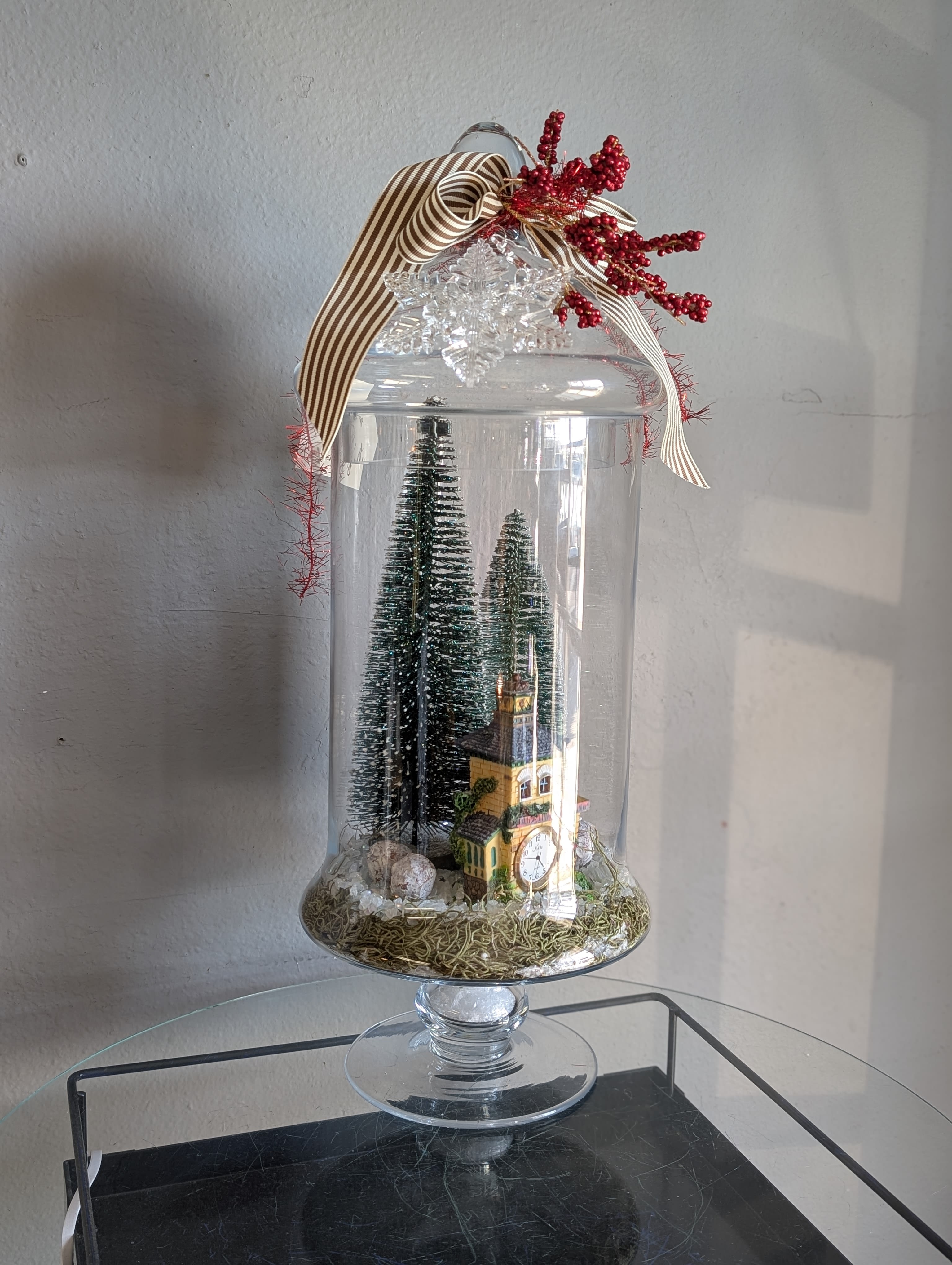 Pk holiday decor - clock tower - This holiday Decor could carry your home through to the new year. Please note the clock is not working.