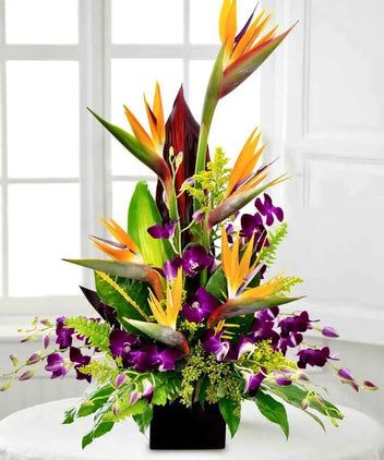 SAGAN 'S BIRDS GONE WILD - BIRDS, TROPICAL GREENS AND DENDROBIUMS