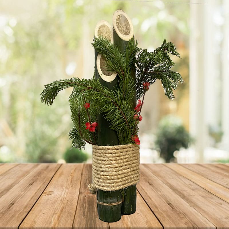 New Year's Kadomatsu (Large 24")  - Traditional Kadomatsu (Approx. 2 Feet Tall)  Celebrate the New Year with our Traditional Kadomatsu, a beautiful symbol of good fortune, prosperity, and cultural harmony.  Key Features:  Approximately 2 Feet Tall The perfect size for homes, apartments, offices, and reception areas.  Authentic Craftsmanship Made with traditional materials that honor Japanese New Year customs and symbolism.  Versatile Display Options Ideal for entryways, living spaces, desks, or small business counters.  Also Available in Medium Size A wonderful option for more compact spaces.  Meaningful and Elegant Welcomes positivity, renewal, and blessings for the year ahead.  A timeless and graceful way to honor tradition while beautifully enhancing your space for the New Year.